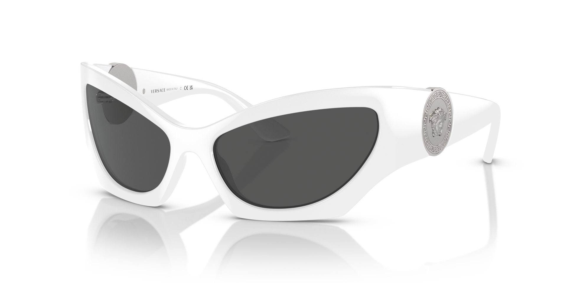 VE4450 Wit KunststofSunglass Frames van B24, Hoekweergave