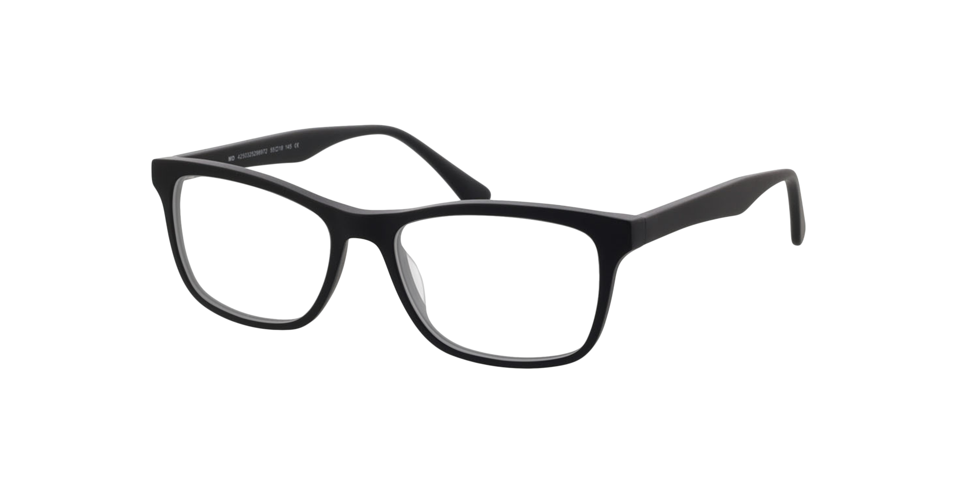 Recife Schwarz AcetatEyeglass Frames von B24, Dreiviertelansicht