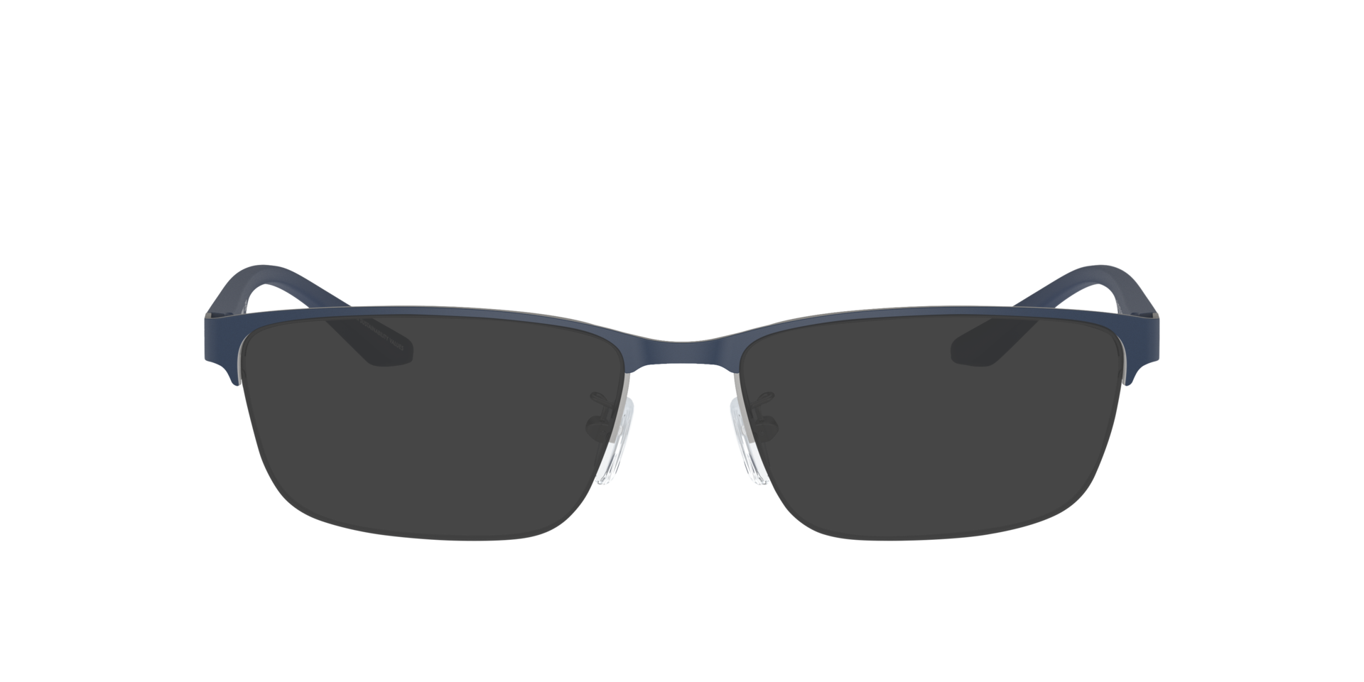 EA1147 Matte Silver & Bluette MetallEyeglass Frames von B24, mit getönten Gläsern