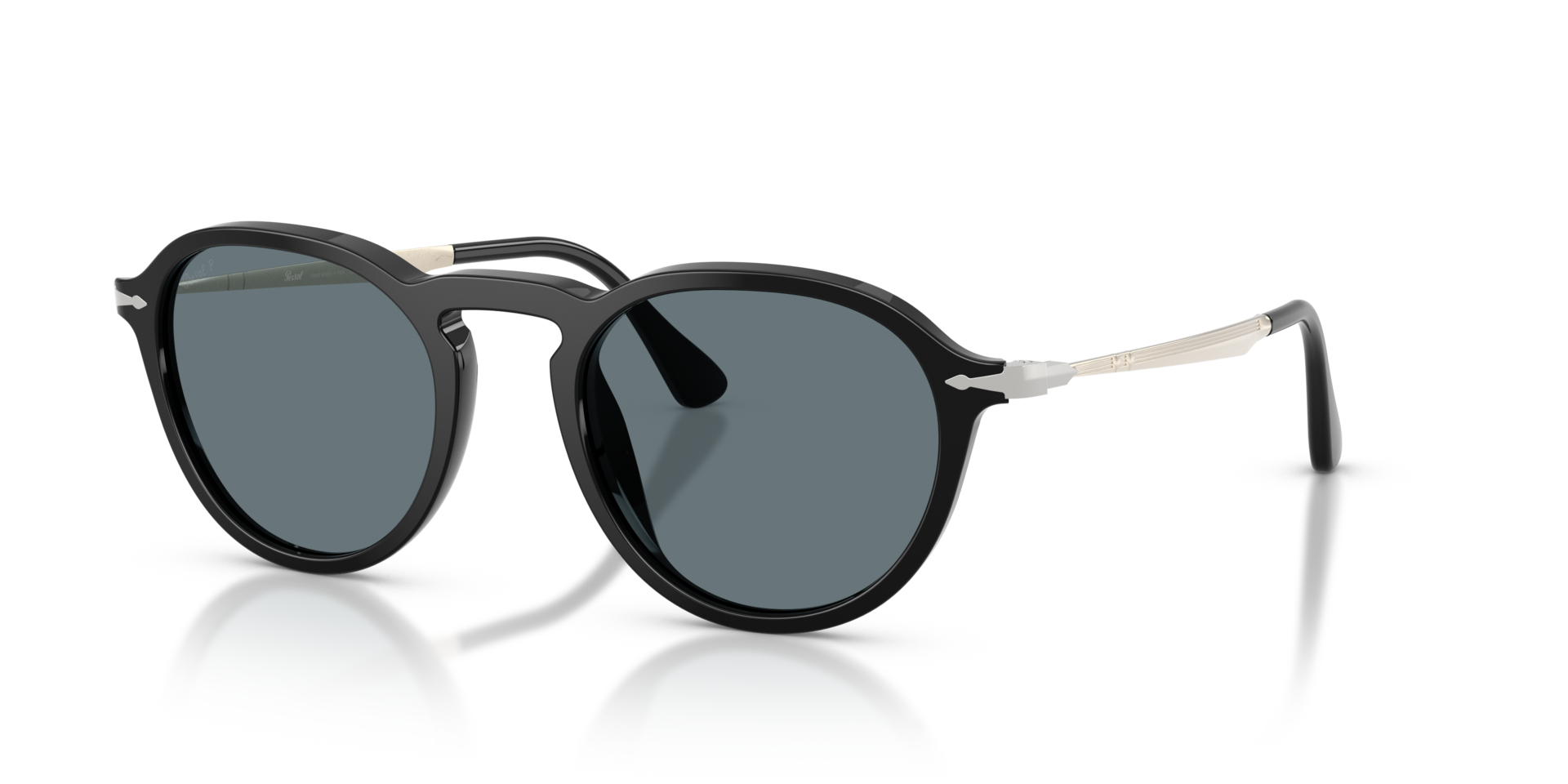 PO3383S Zwart AcetaatSunglass Frames van B24, Hoekweergave