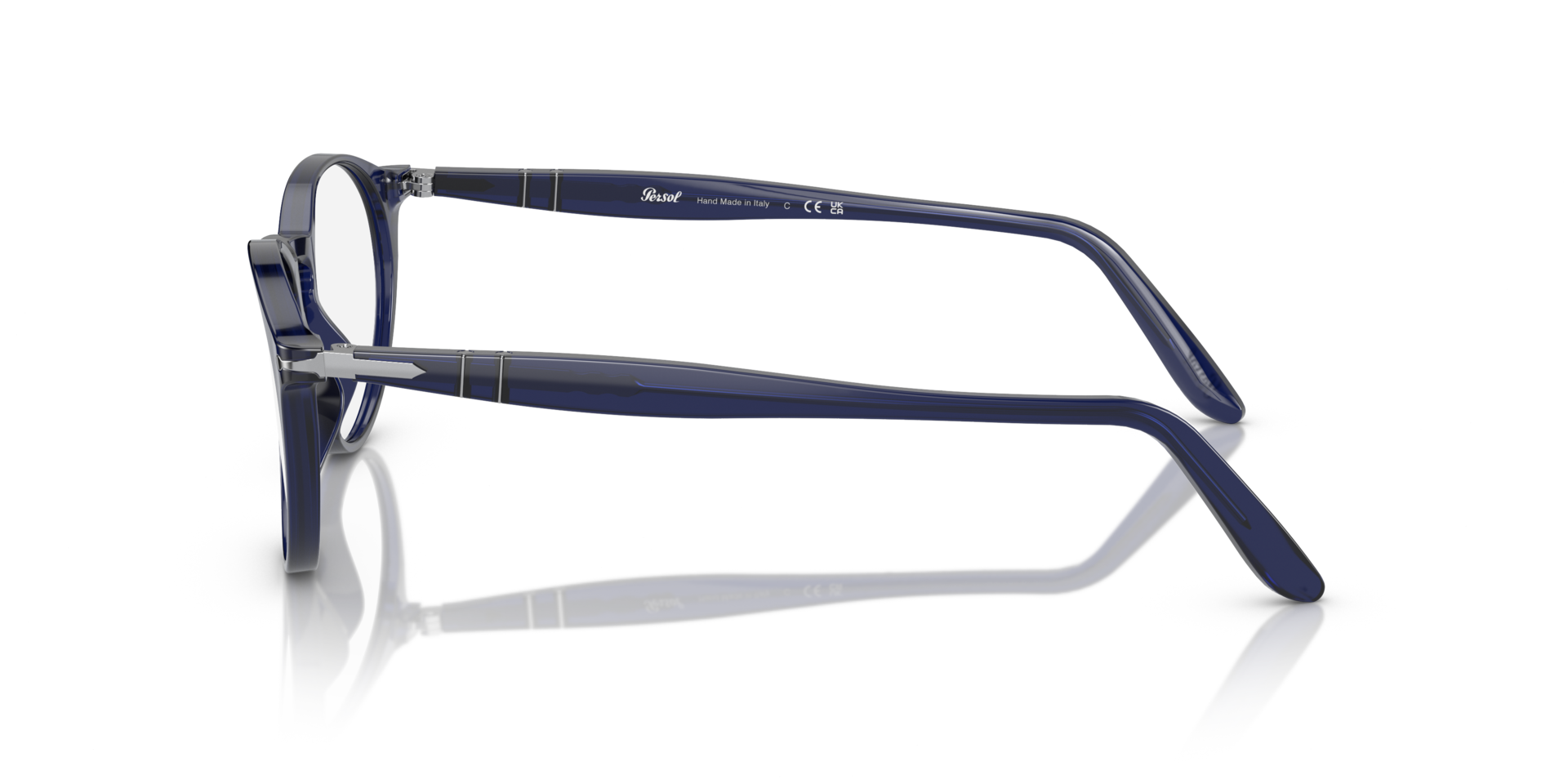 PO3092V Blauw AcetaatEyeglass Frames van B24, Zijaanzicht