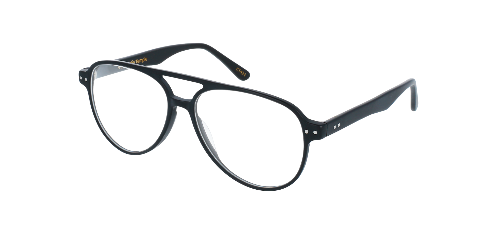 Hardy Zwart AcetaatEyeglass Frames van B24, Hoekweergave