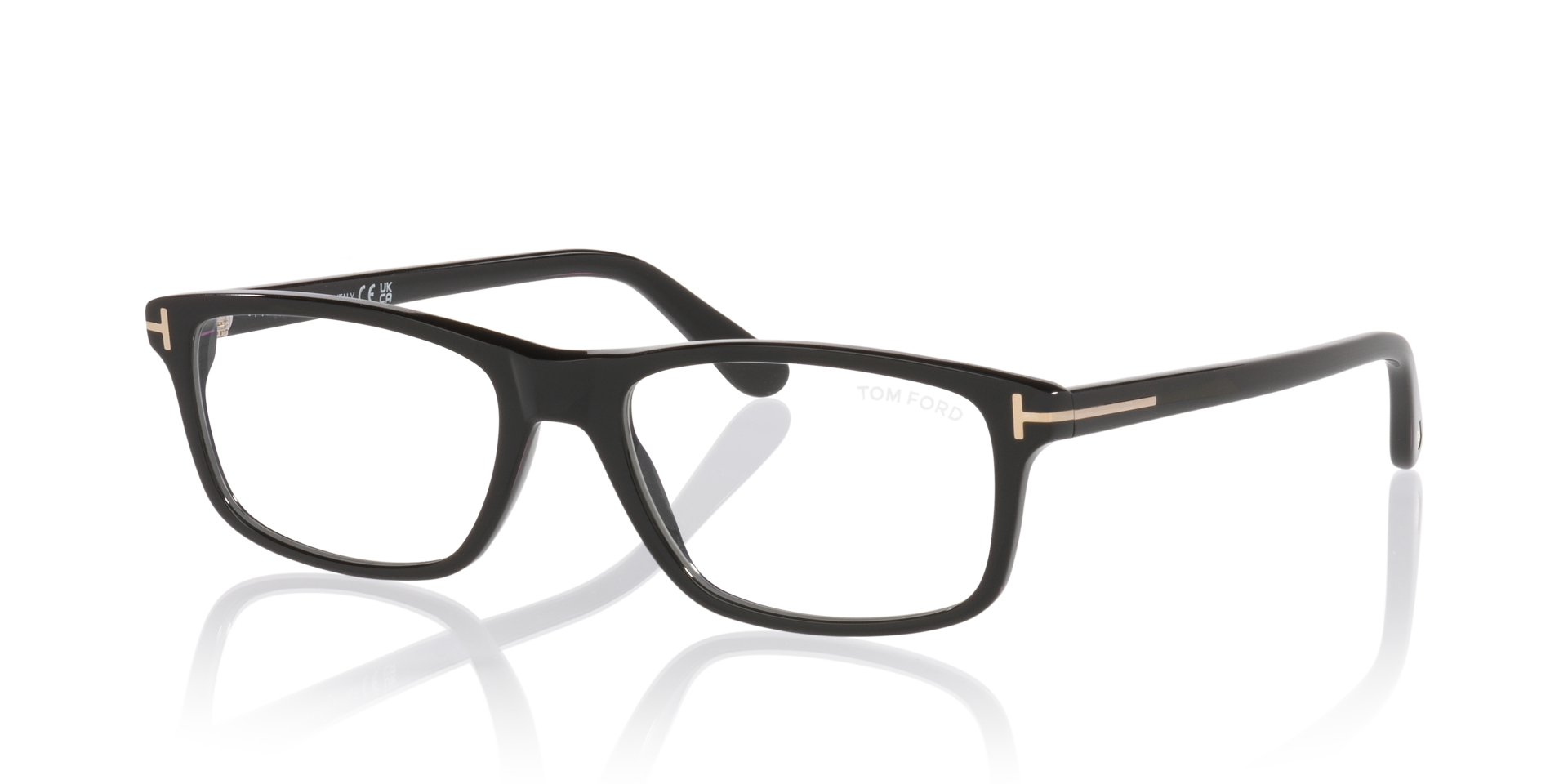 FT6119-B Zwart AcetaatEyeglass Frames van B24, Hoekweergave