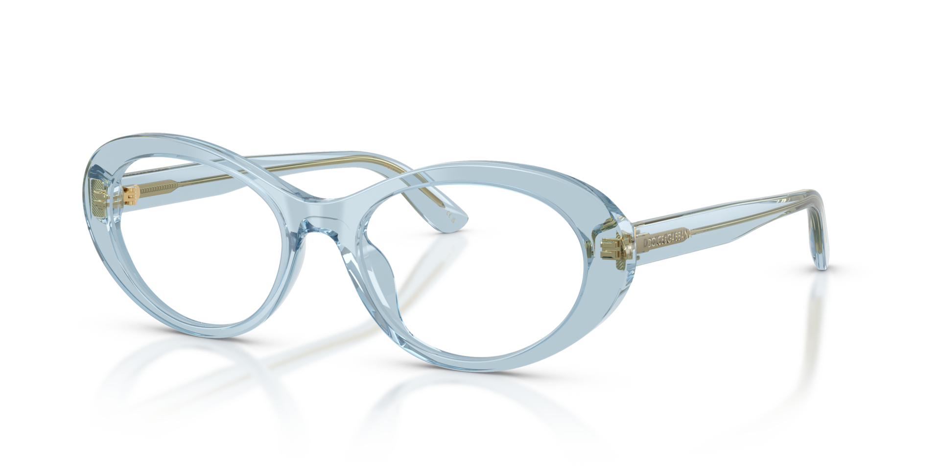 DG3450 Hellblau transparent AcetatEyeglass Frames von B24, Dreiviertelansicht