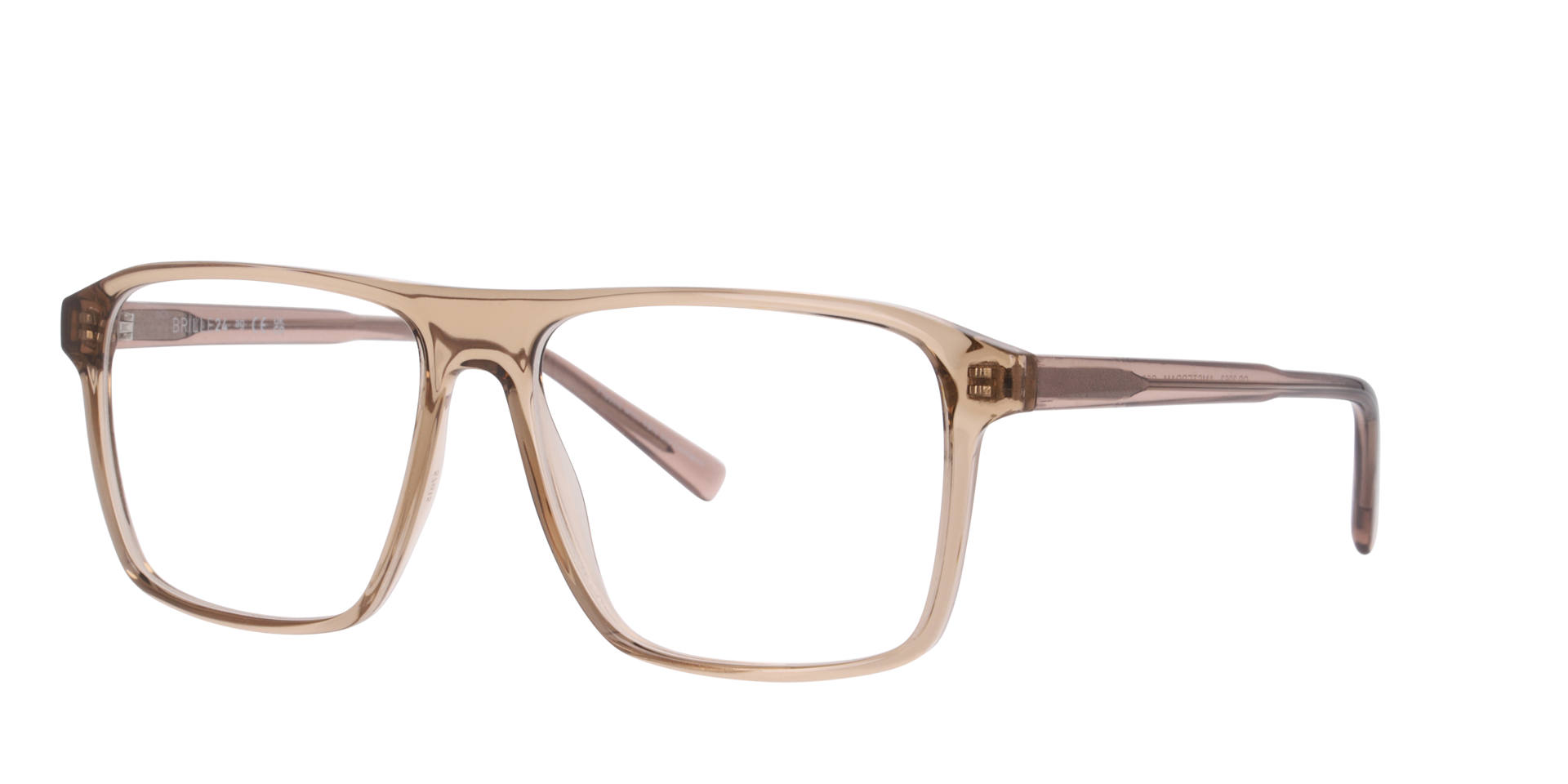 Amsterdam Crystal Beige KunststoffEyeglass Frames von B24, Dreiviertelansicht