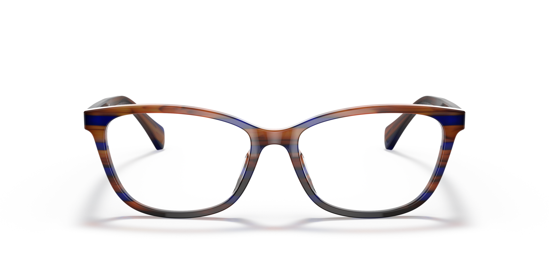 RA7133U Striped Brown Blue AcetaatEyeglass Frames van B24, Vooraanzicht