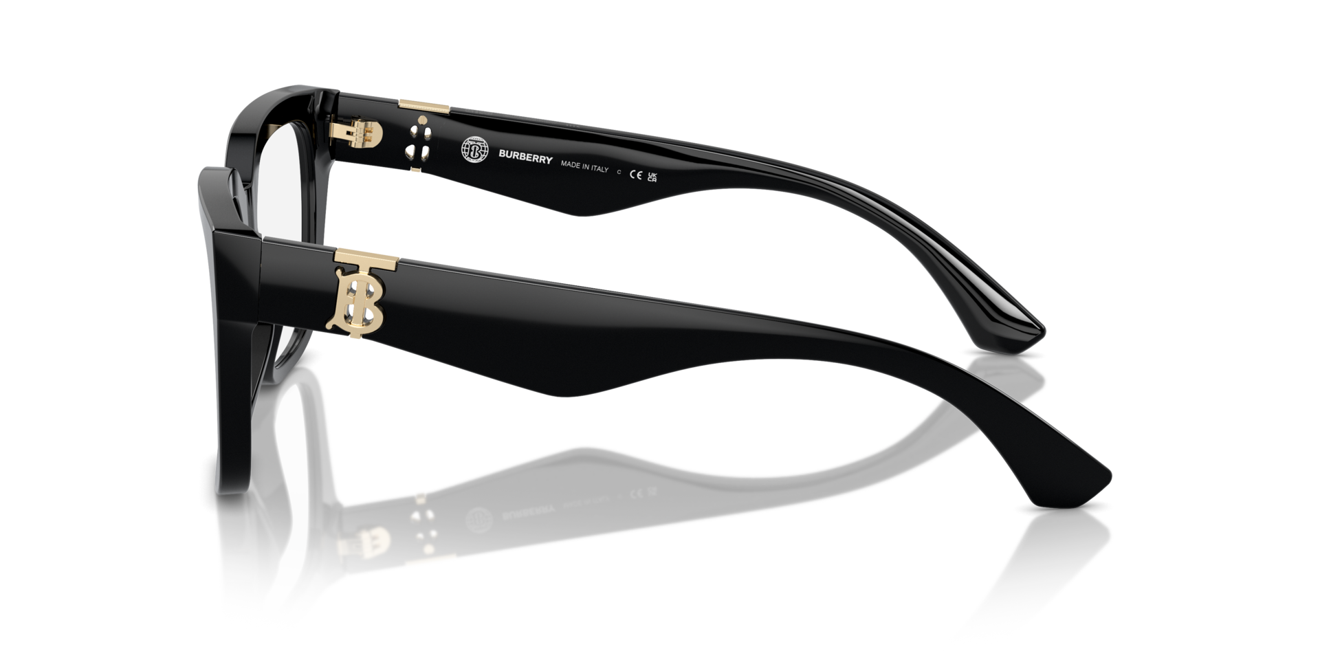 BE2403 Zwart AcetaatEyeglass Frames van B24, Zijaanzicht