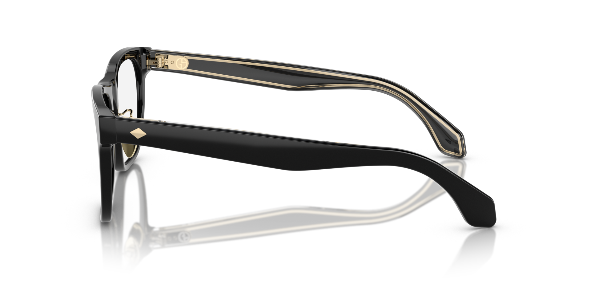 AR7268 Zwart AcetaatEyeglass Frames van B24, Zijaanzicht