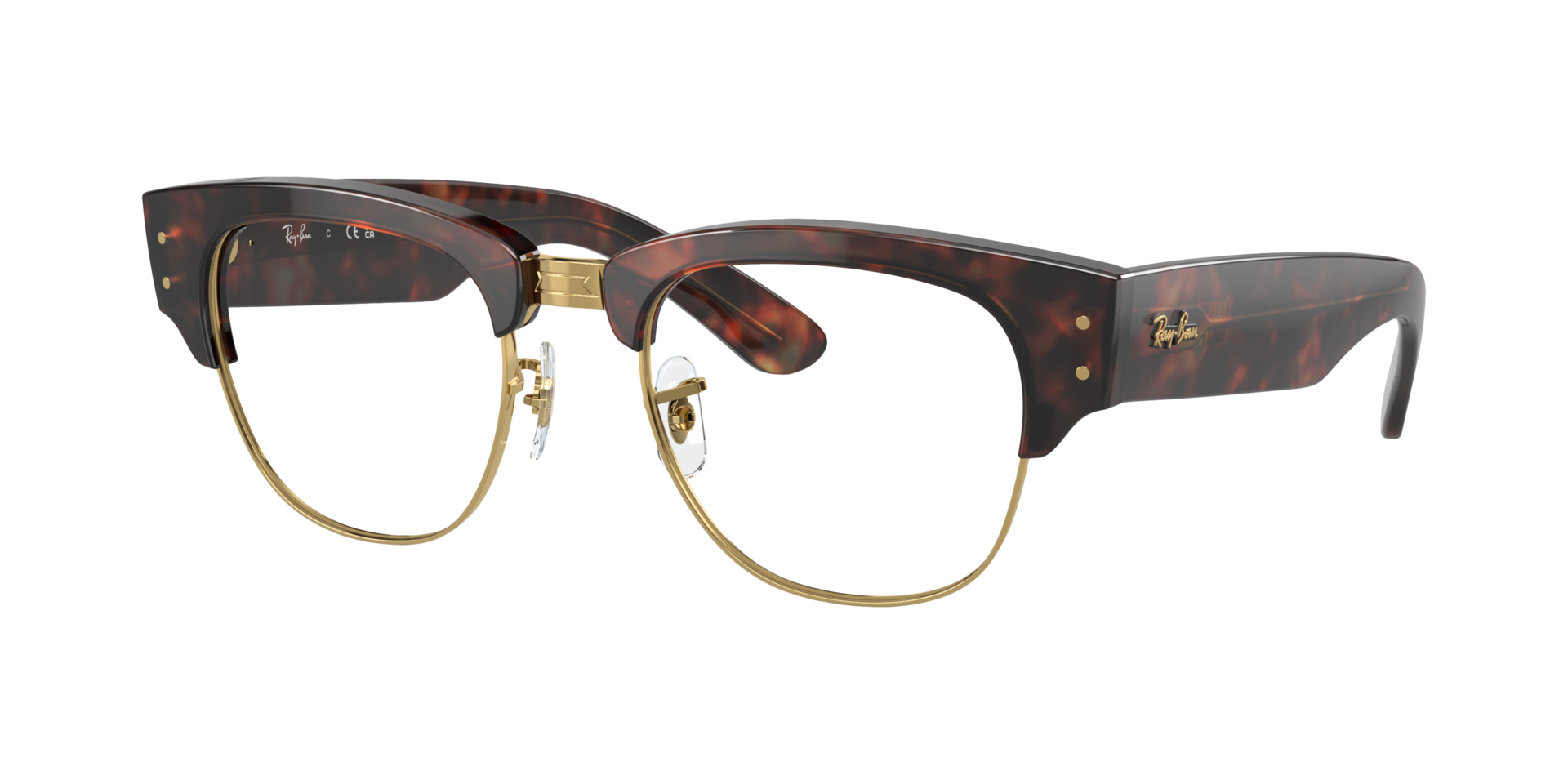 RB0316V Tortoise op goud KunststofEyeglass Frames van B24, Hoekweergave