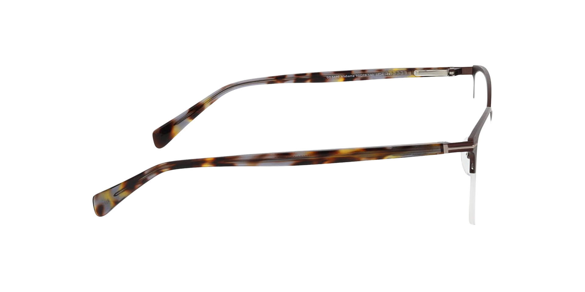 Alabama Matt Brown  &  Grey Havana MetallEyeglass Frames von B24, Seitenansicht