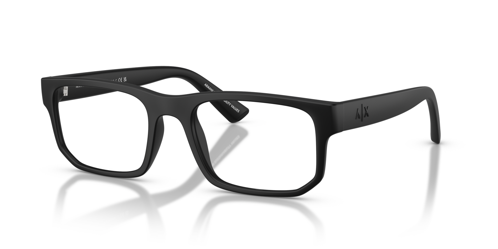 AX3135 Matt Schwarz KunststoffEyeglass Frames von B24, Dreiviertelansicht