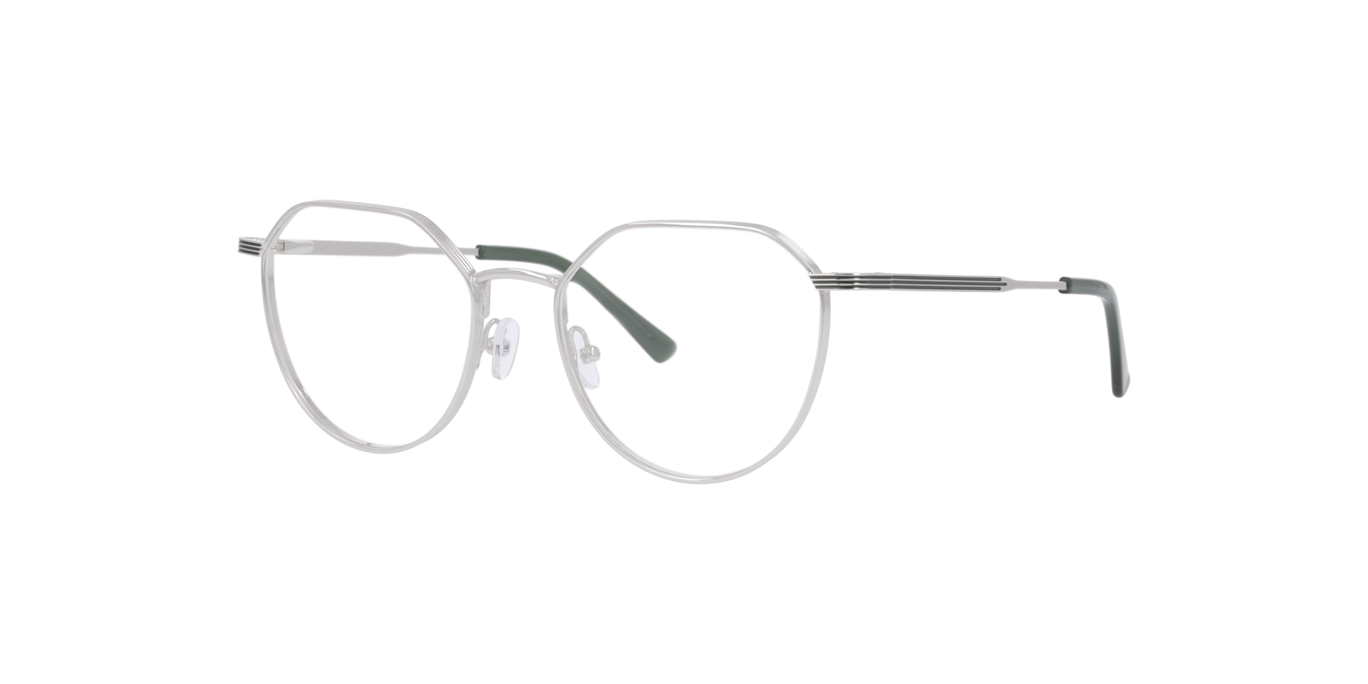 Stevie Zilver MetaalEyeglass Frames van B24, Hoekweergave