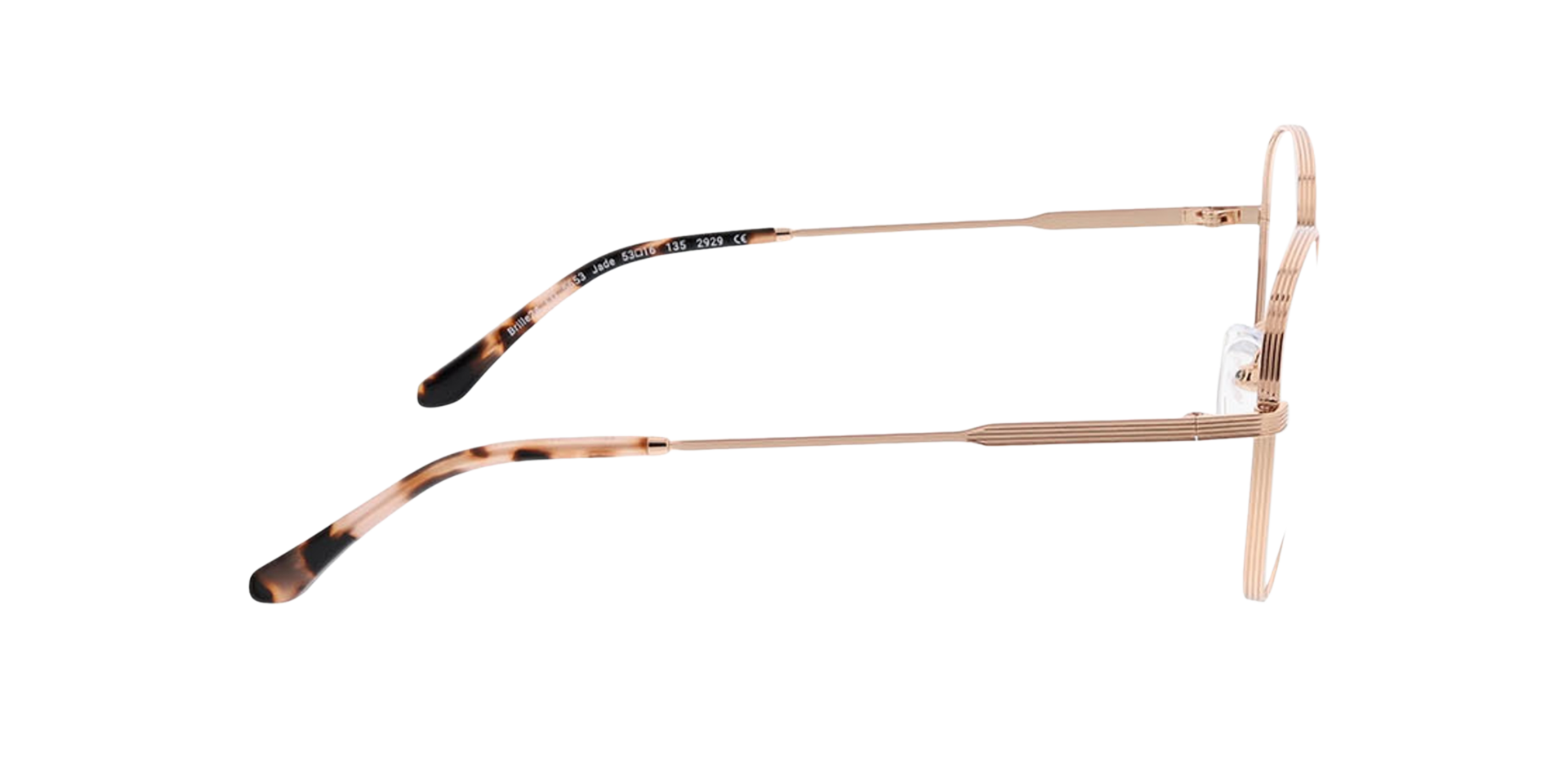 Jade Roze goud  &  roze Havana MetaalEyeglass Frames van B24, Zijaanzicht