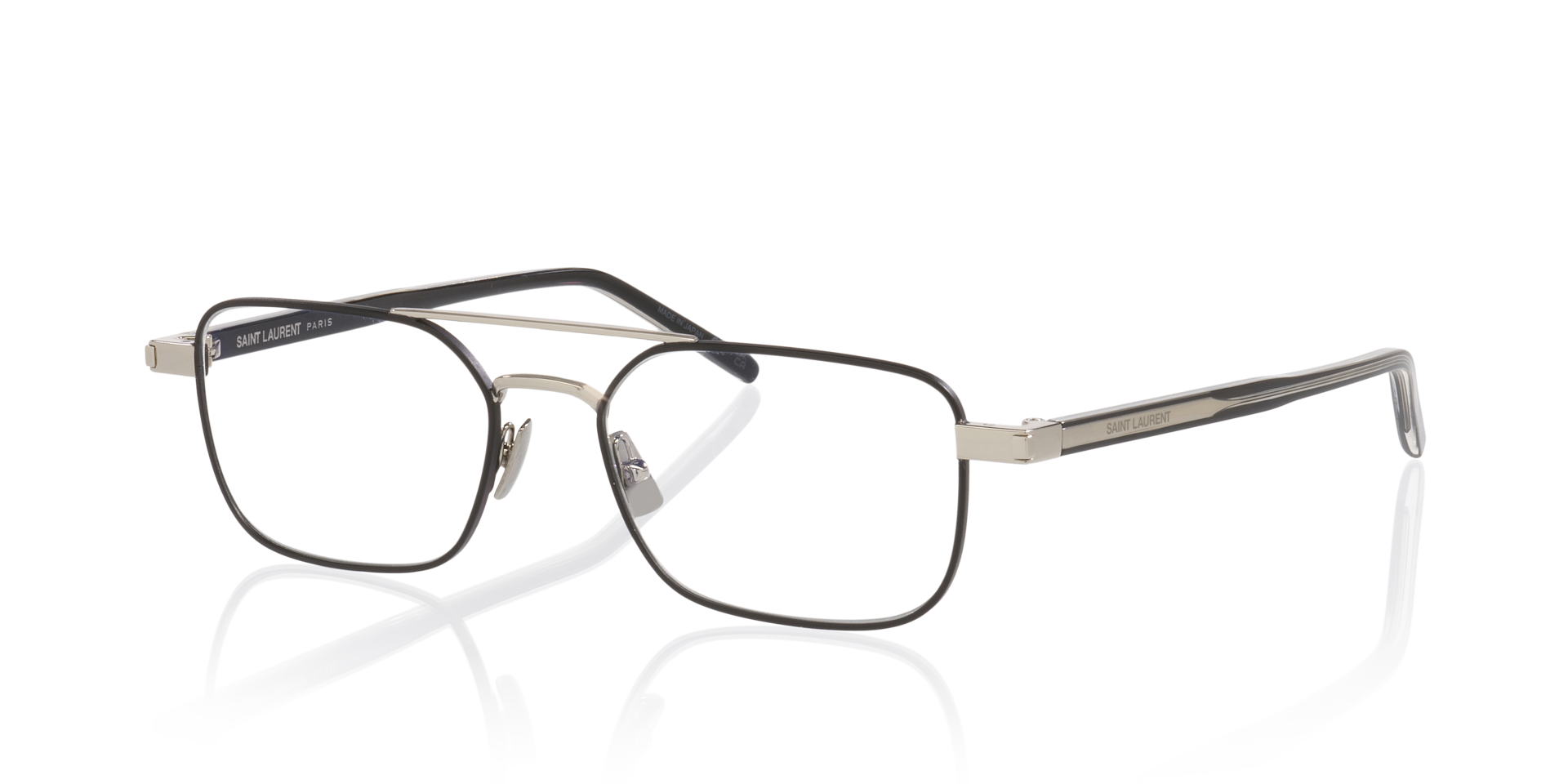 SL 780 Silver Shiny MetaalEyeglass Frames van B24, Hoekweergave