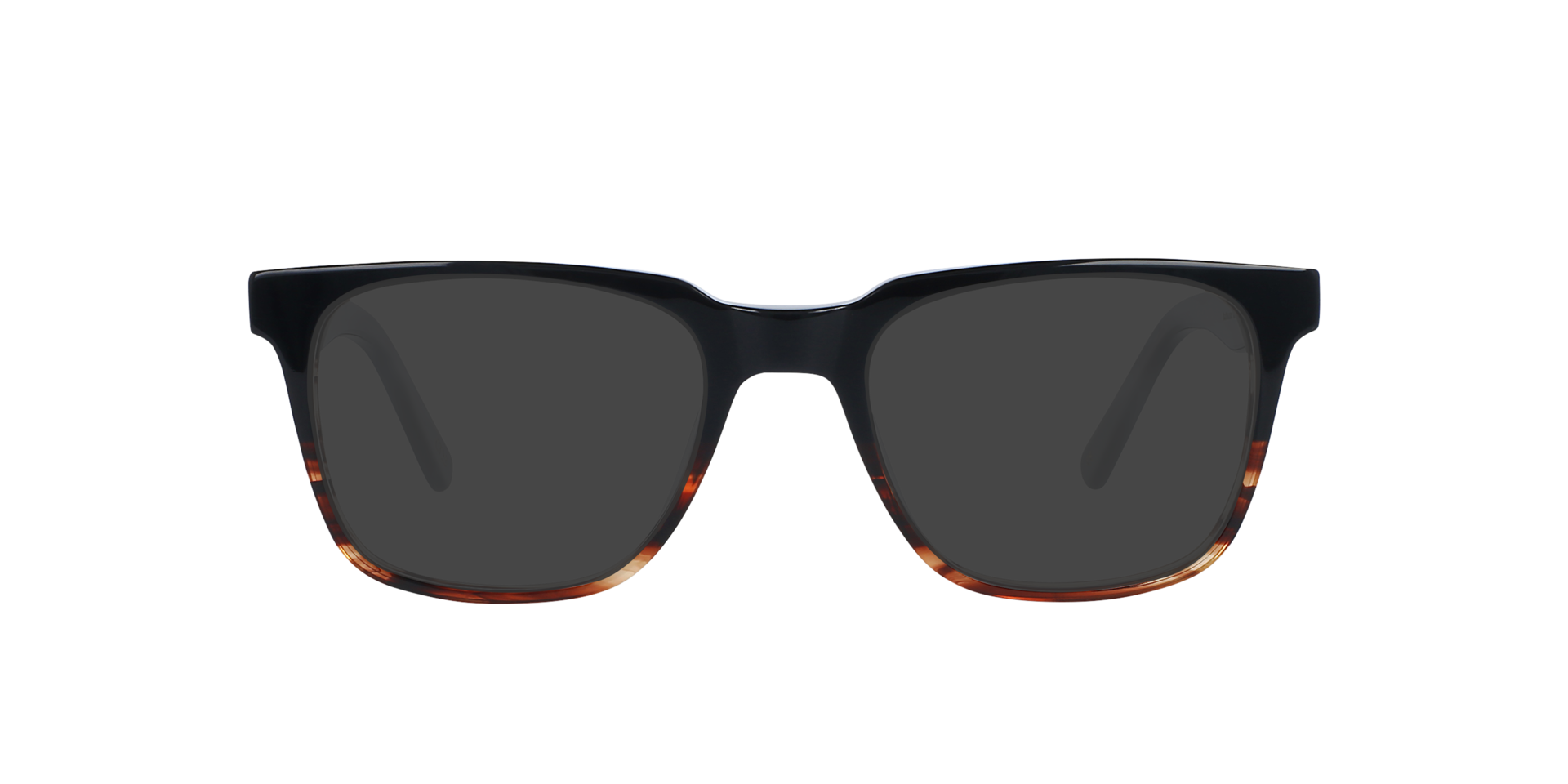 Balthazar Black Fades Cinnamon AcetaatEyeglass Frames van B24, met getinte lenzen