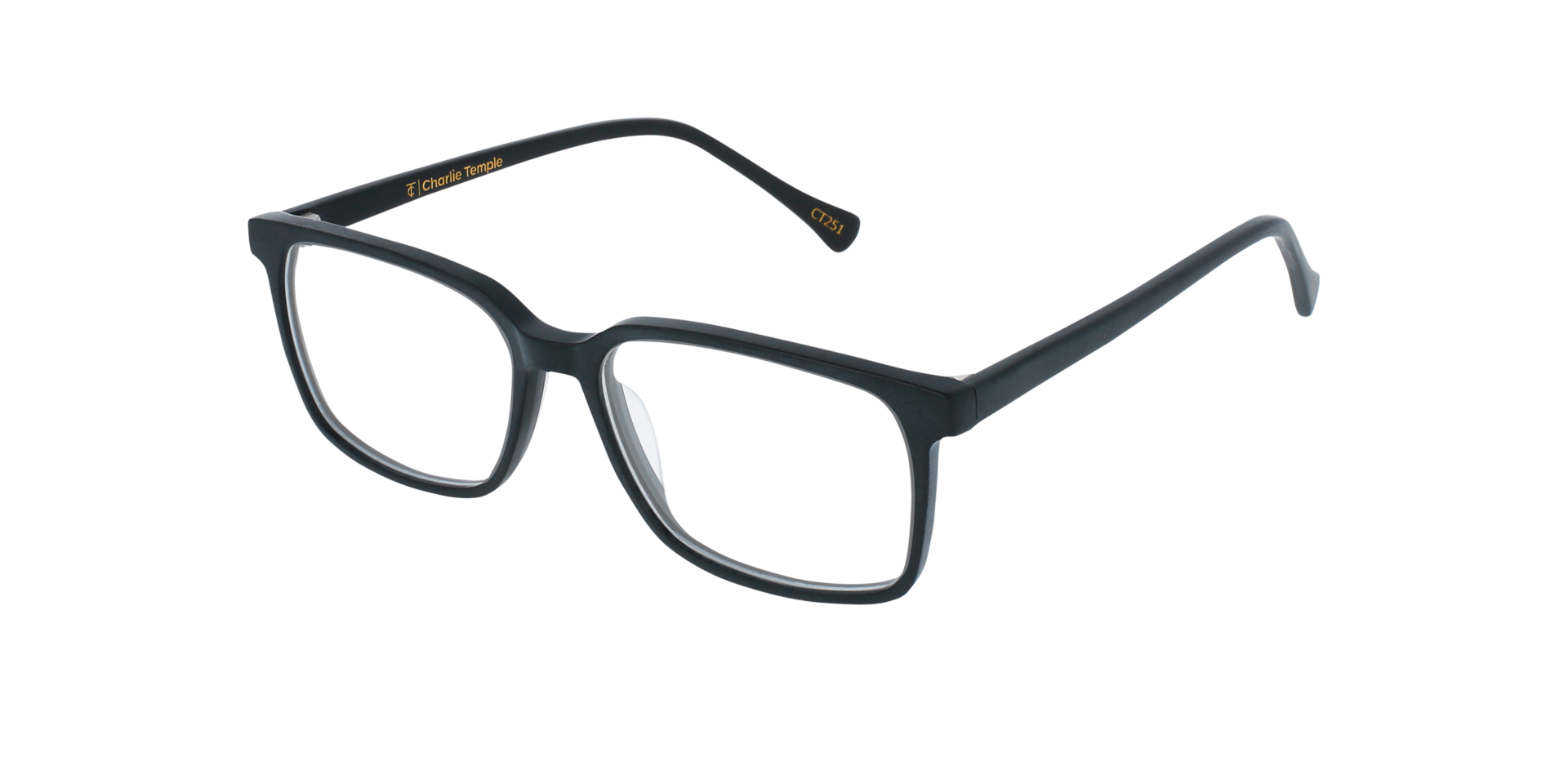 Mondrian Zwart AcetaatEyeglass Frames van B24, Hoekweergave