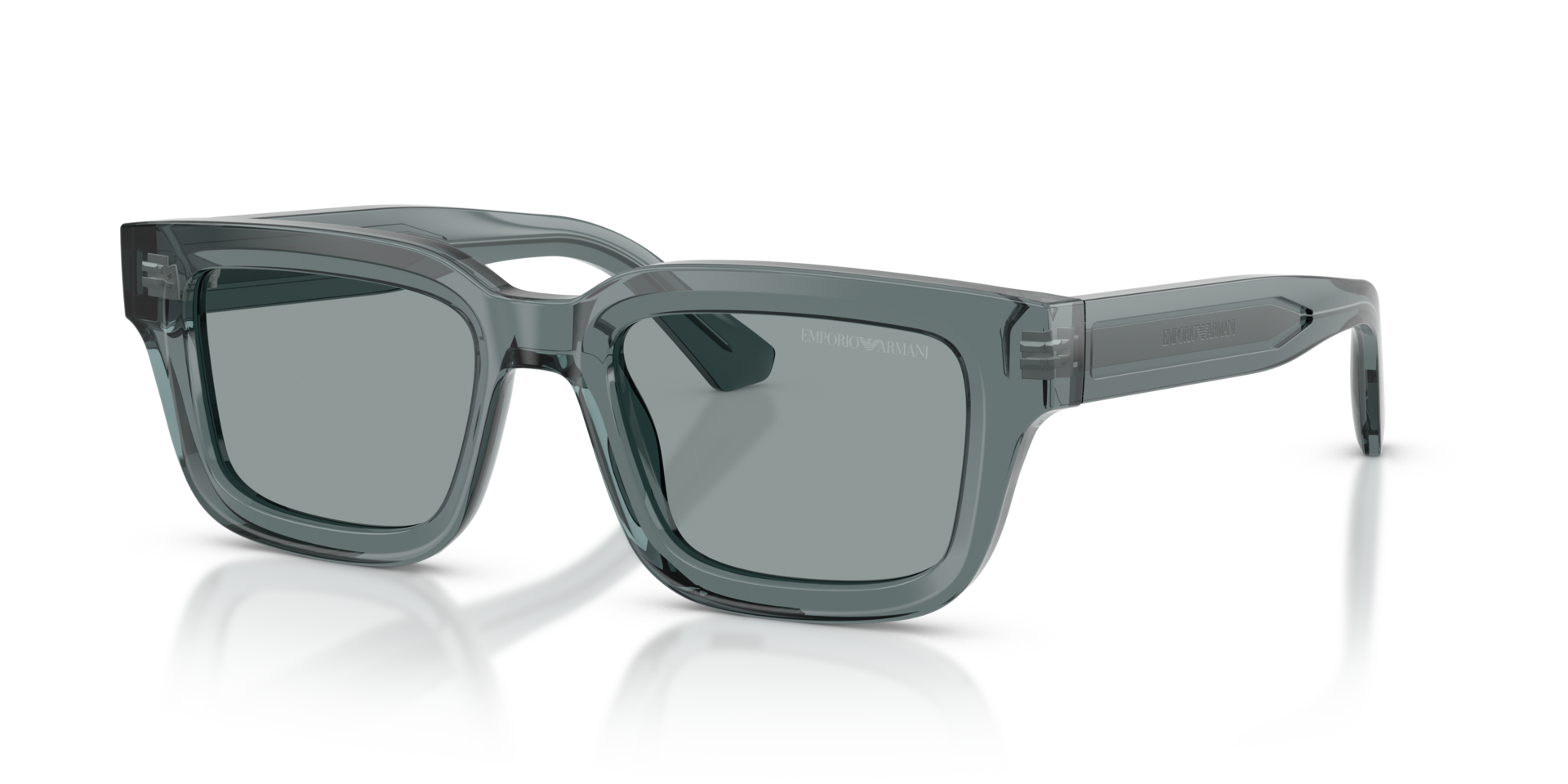 EA4270 Glanzend Transparant Grijs AcetaatSunglass Frames van B24, Hoekweergave