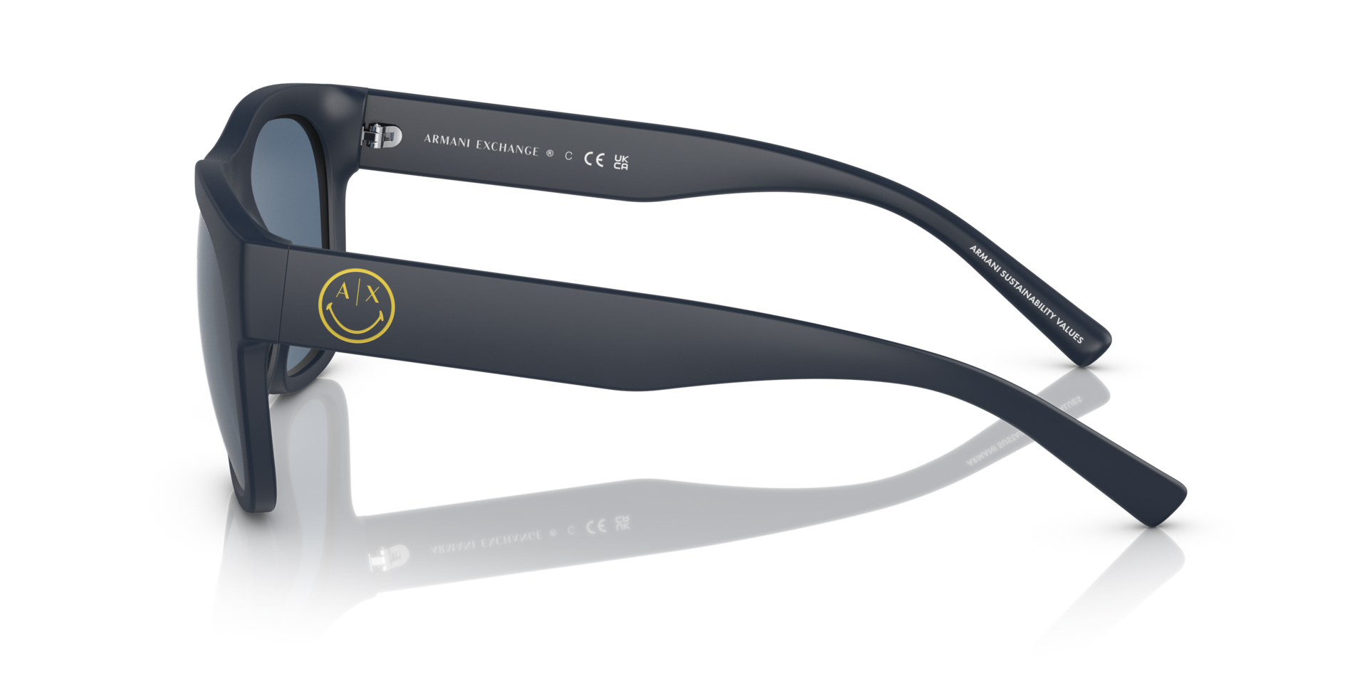 AX4128SU Matblauw KunststofSunglass Frames van B24, Zijaanzicht