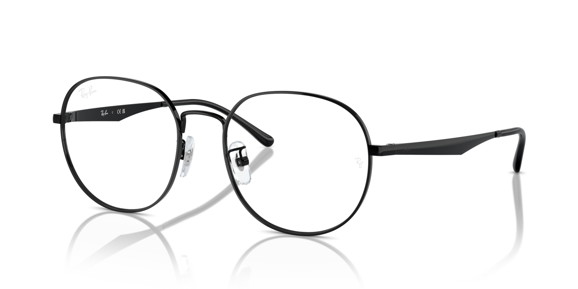 RB6517D Zwart MetaalEyeglass Frames van B24, Hoekweergave