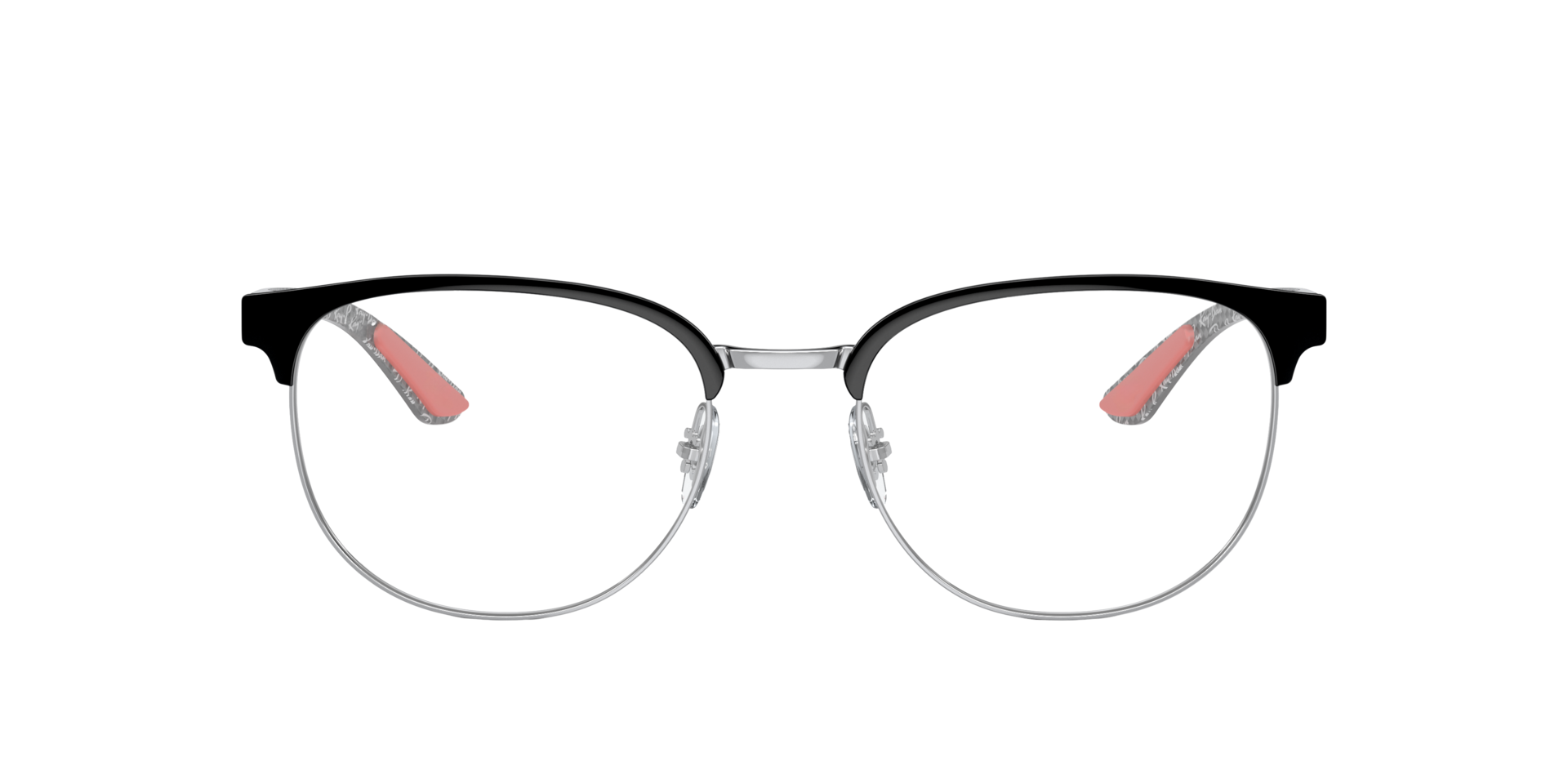 RB8422 Zwart op zilver MetaalEyeglass Frames van B24, Vooraanzicht