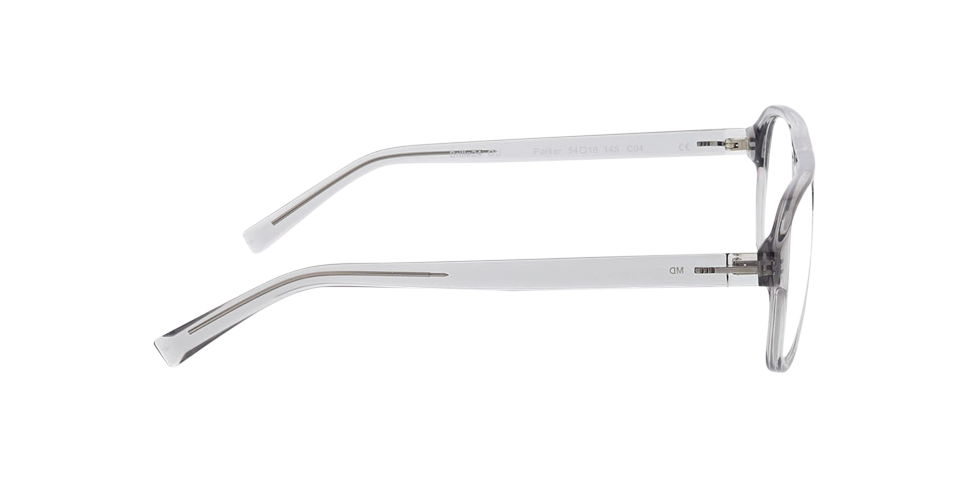 Parker Kristalgrijs KunststofEyeglass Frames van B24, Zijaanzicht