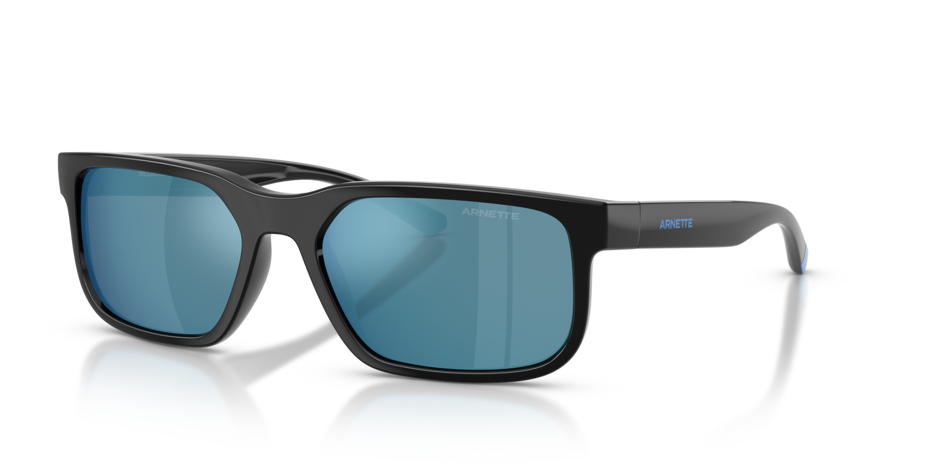 AN4372 Recycled Black KunststofSunglass Frames van B24, Hoekweergave