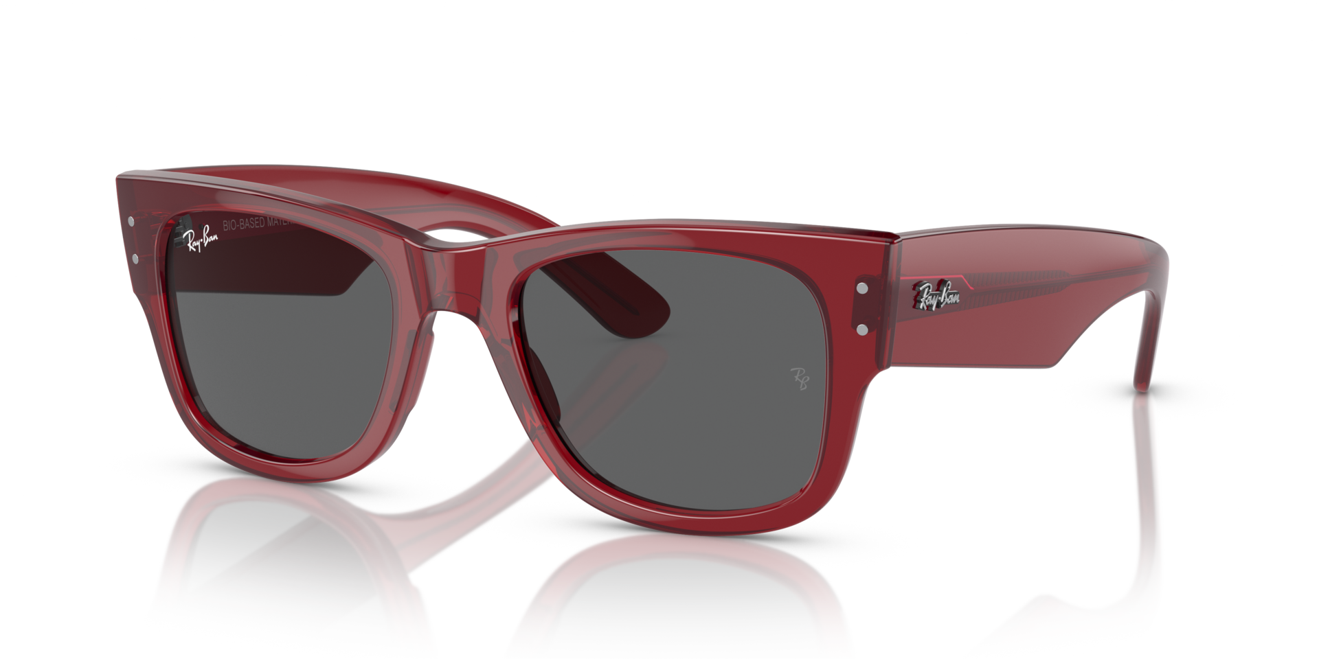 RB0840S Rot transparent KunststoffSunglass Frames von B24, Dreiviertelansicht