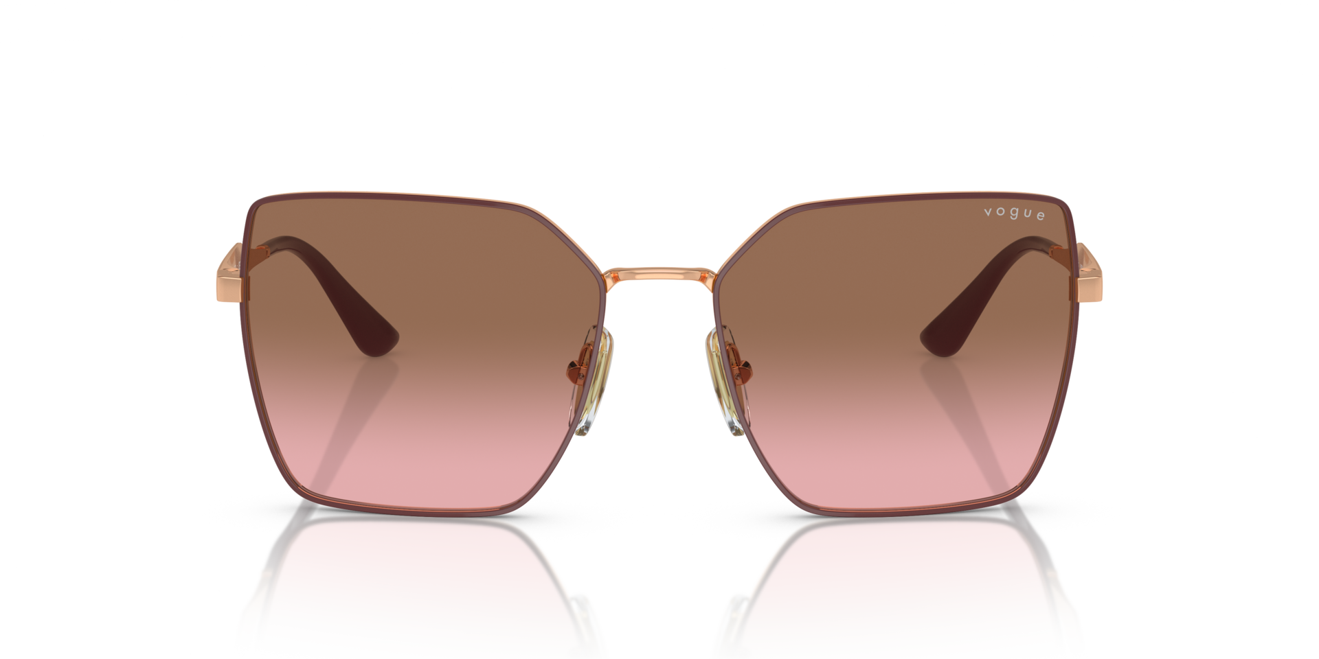 VO4284S Top bordeaux & roségoud MetaalSunglass Frames van B24, Vooraanzicht