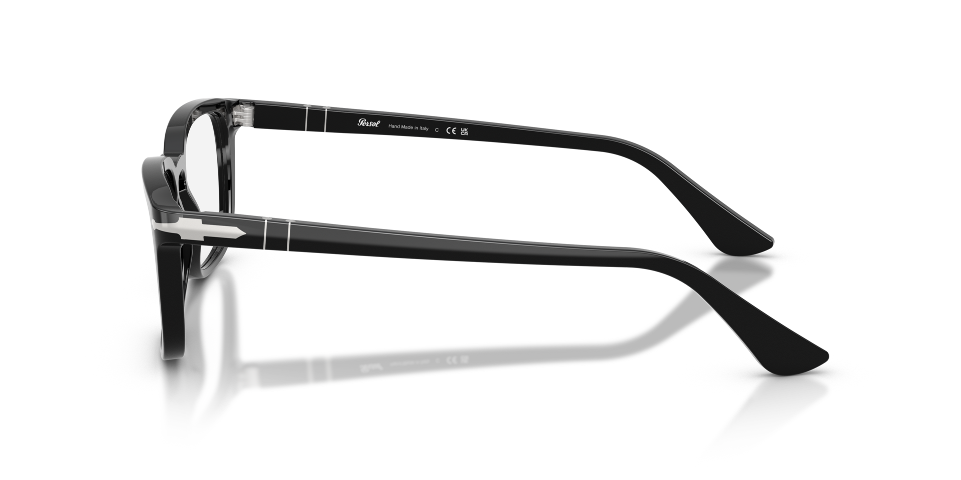 PO3382V Schwarz AcetatEyeglass Frames von B24, Seitenansicht