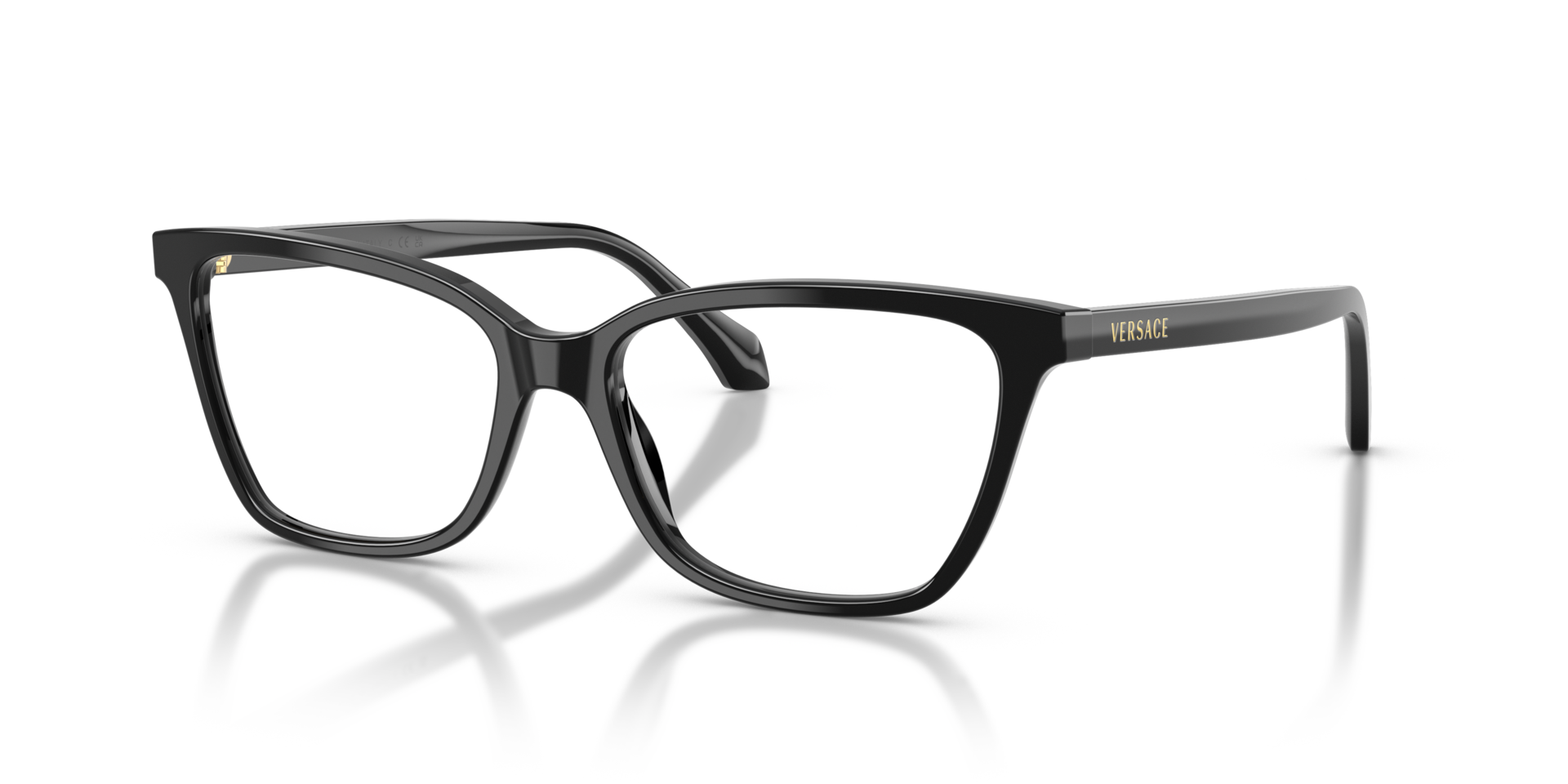 VE3398 Schwarz AcetatEyeglass Frames von B24, Dreiviertelansicht
