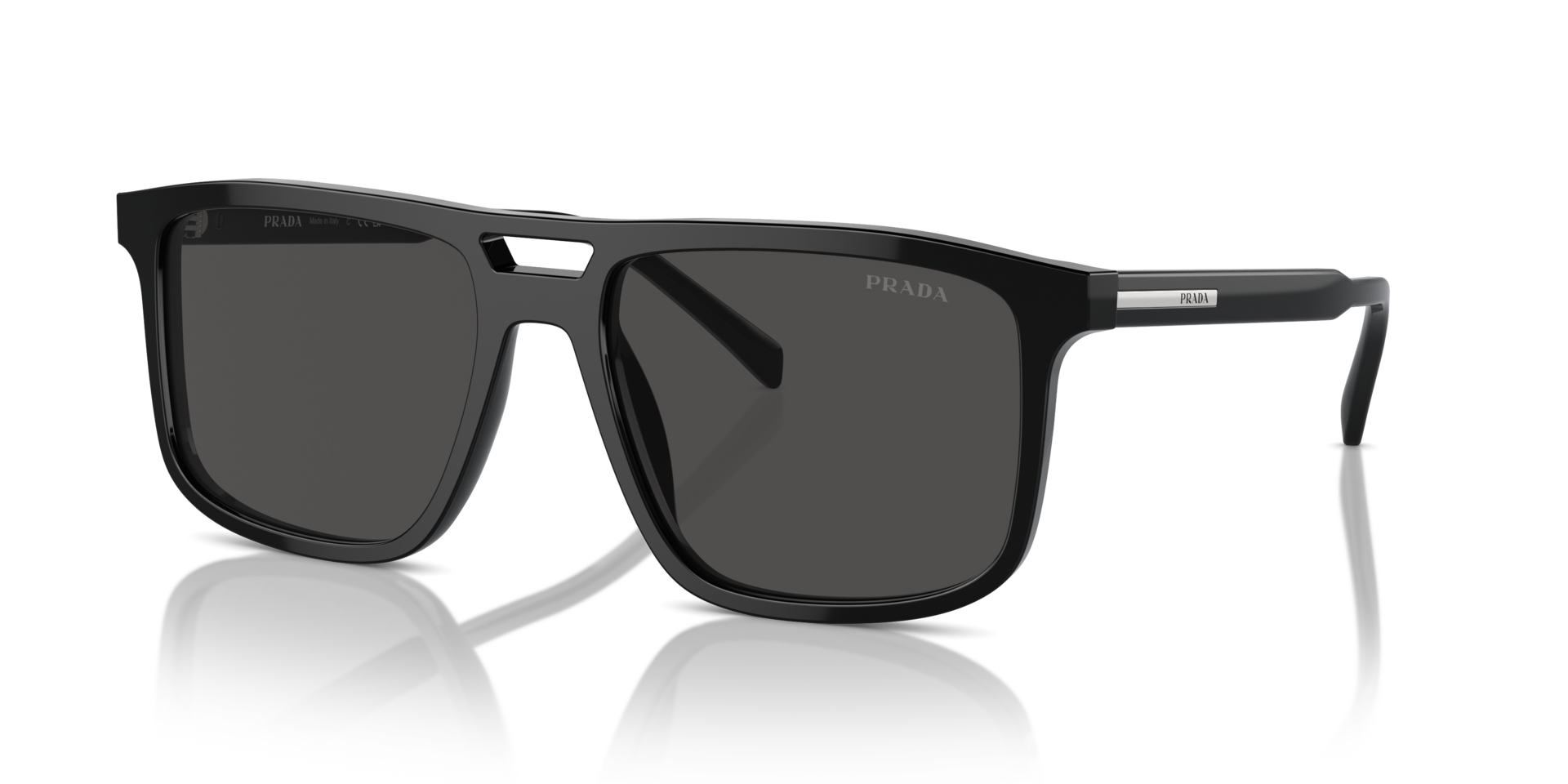 PR A22S Schwarz AcetatSunglass Frames von B24, Dreiviertelansicht