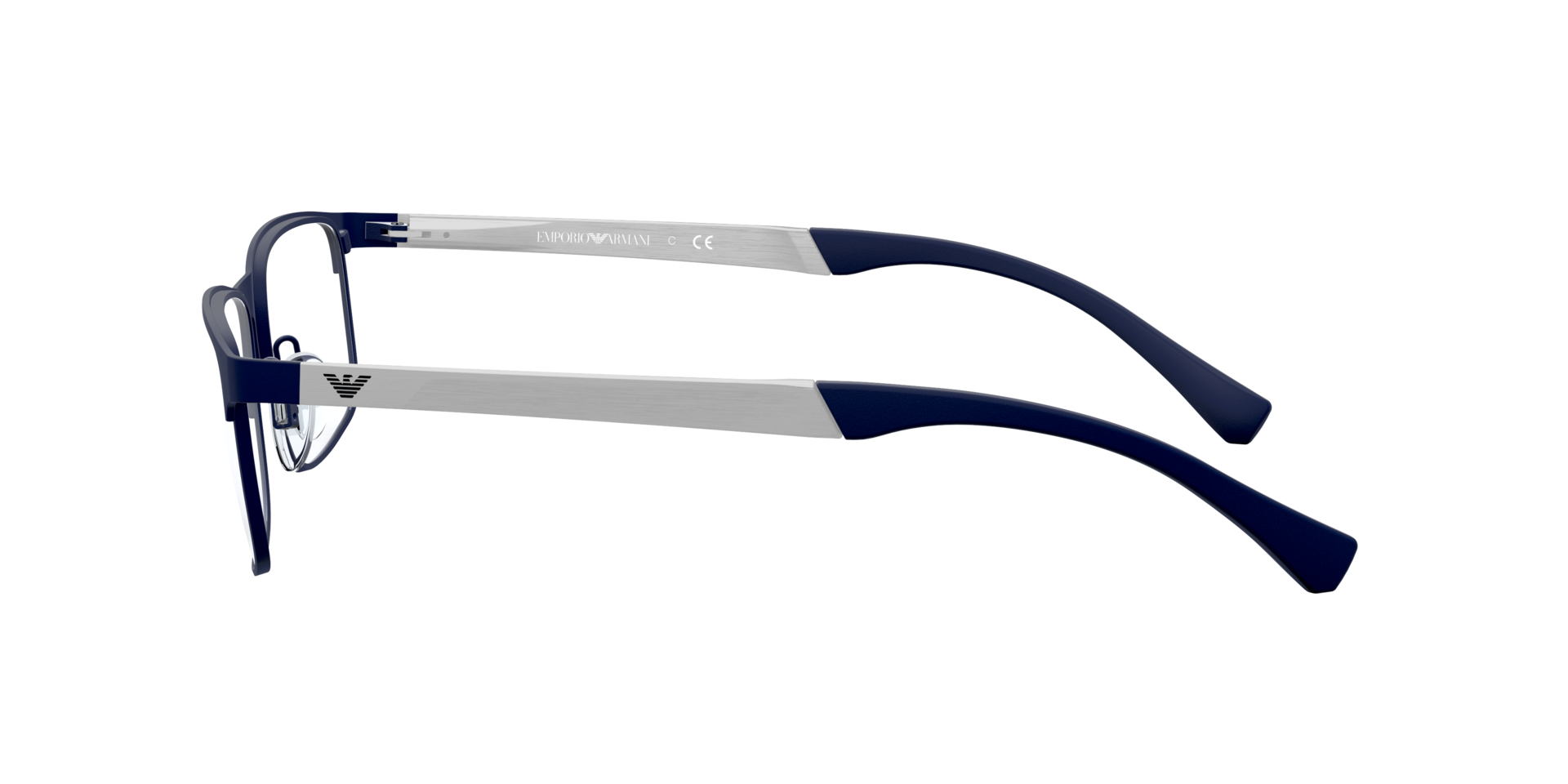 EA1112 Rubber blauw MetaalEyeglass Frames van B24, Zijaanzicht