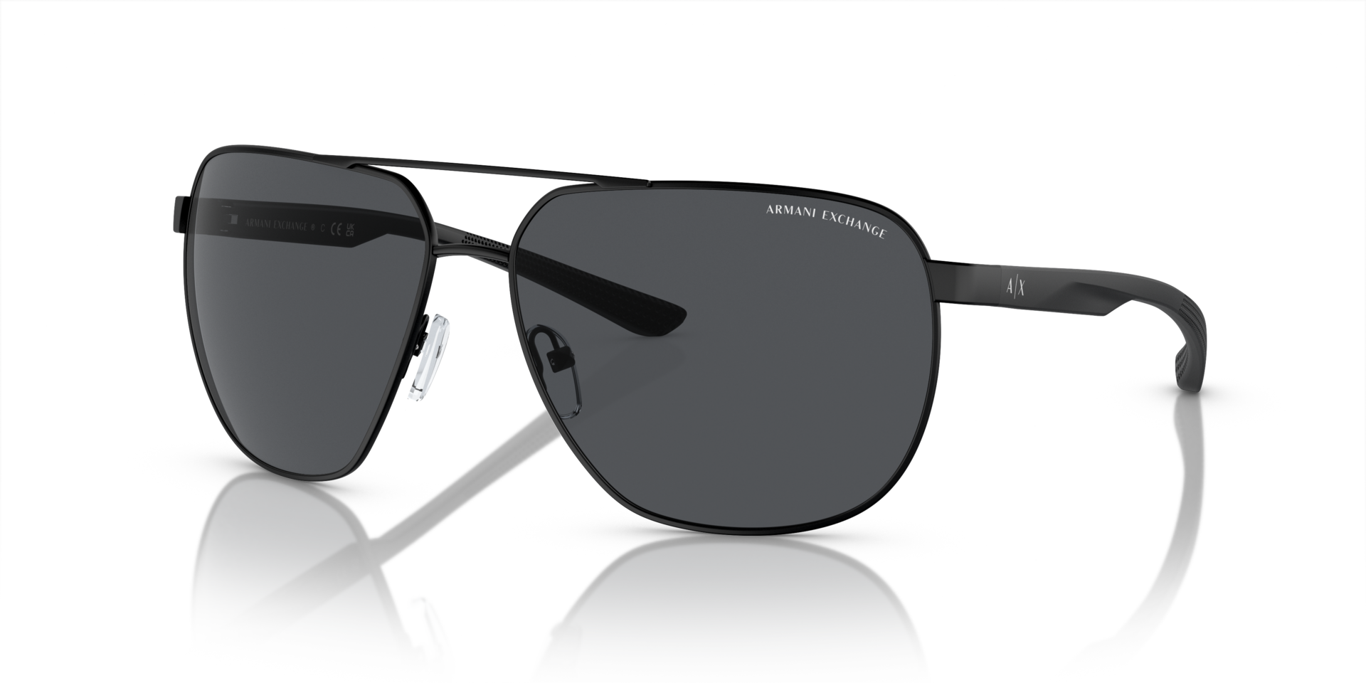 AX2047S Matzwart MetaalSunglass Frames van B24, Hoekweergave