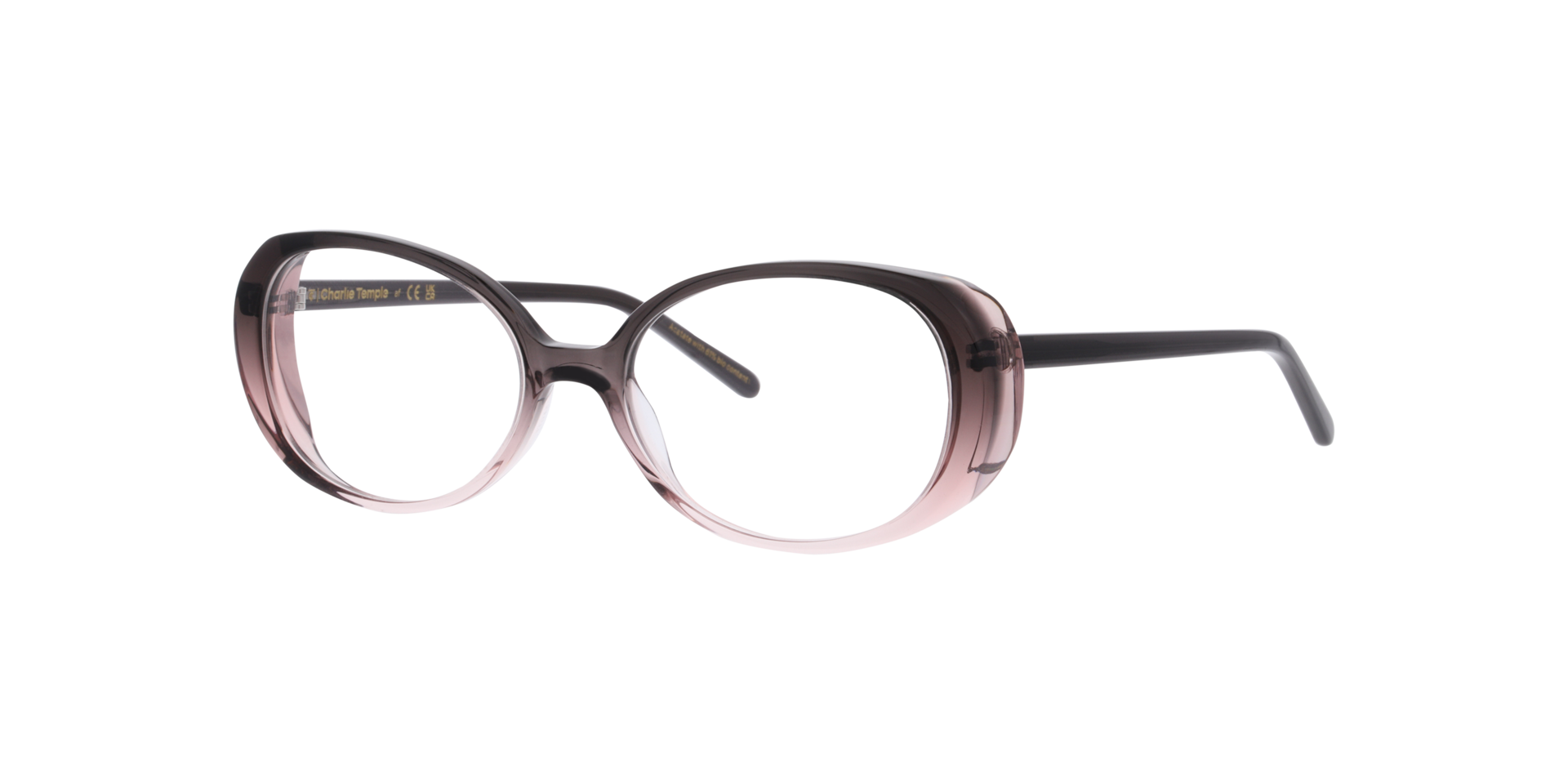 Poppy Gradient Brown To Pink AcetatEyeglass Frames von B24, Dreiviertelansicht