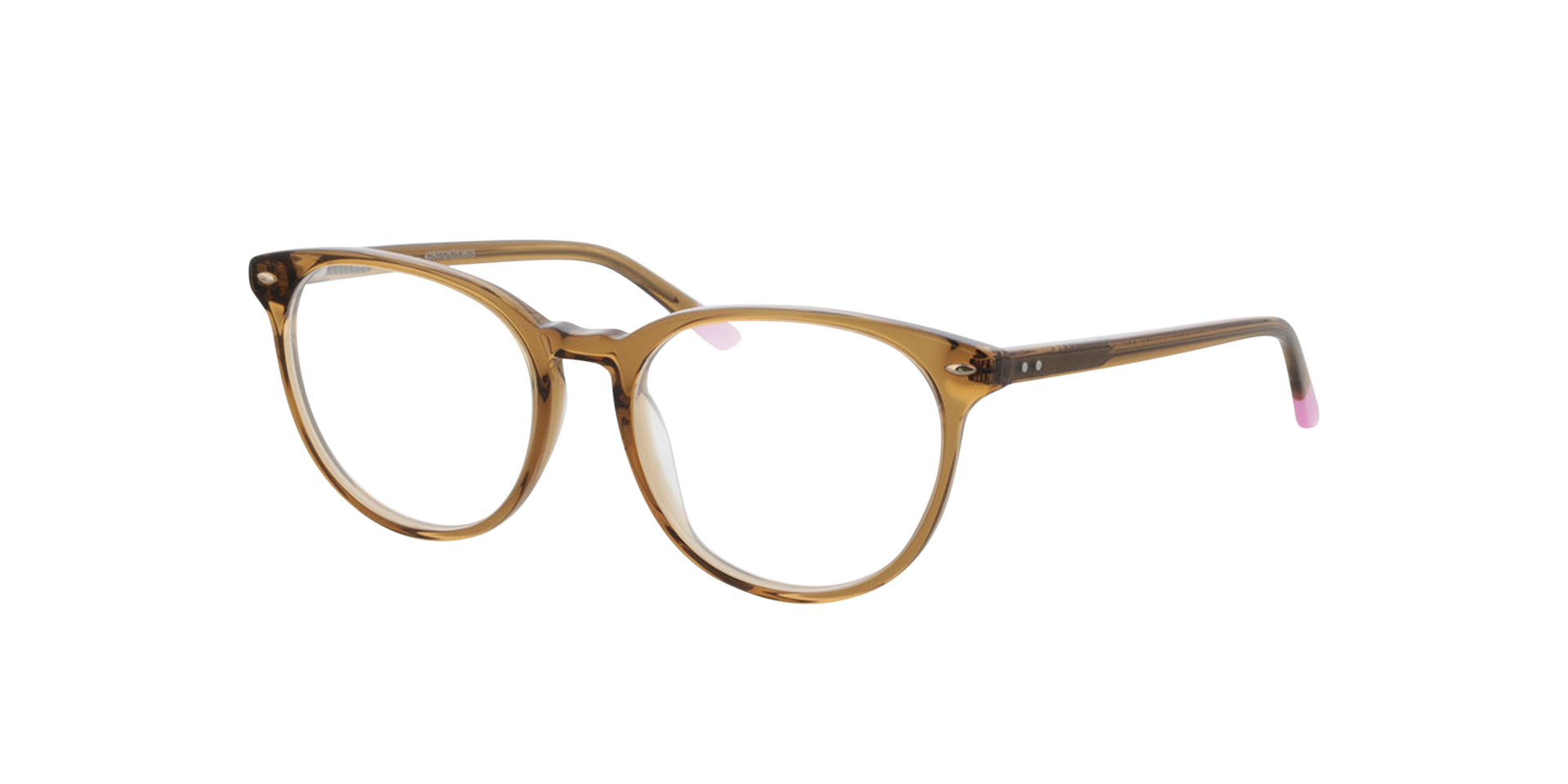 London Kristal bruin  &  roze pootje AcetaatEyeglass Frames van B24, Hoekweergave