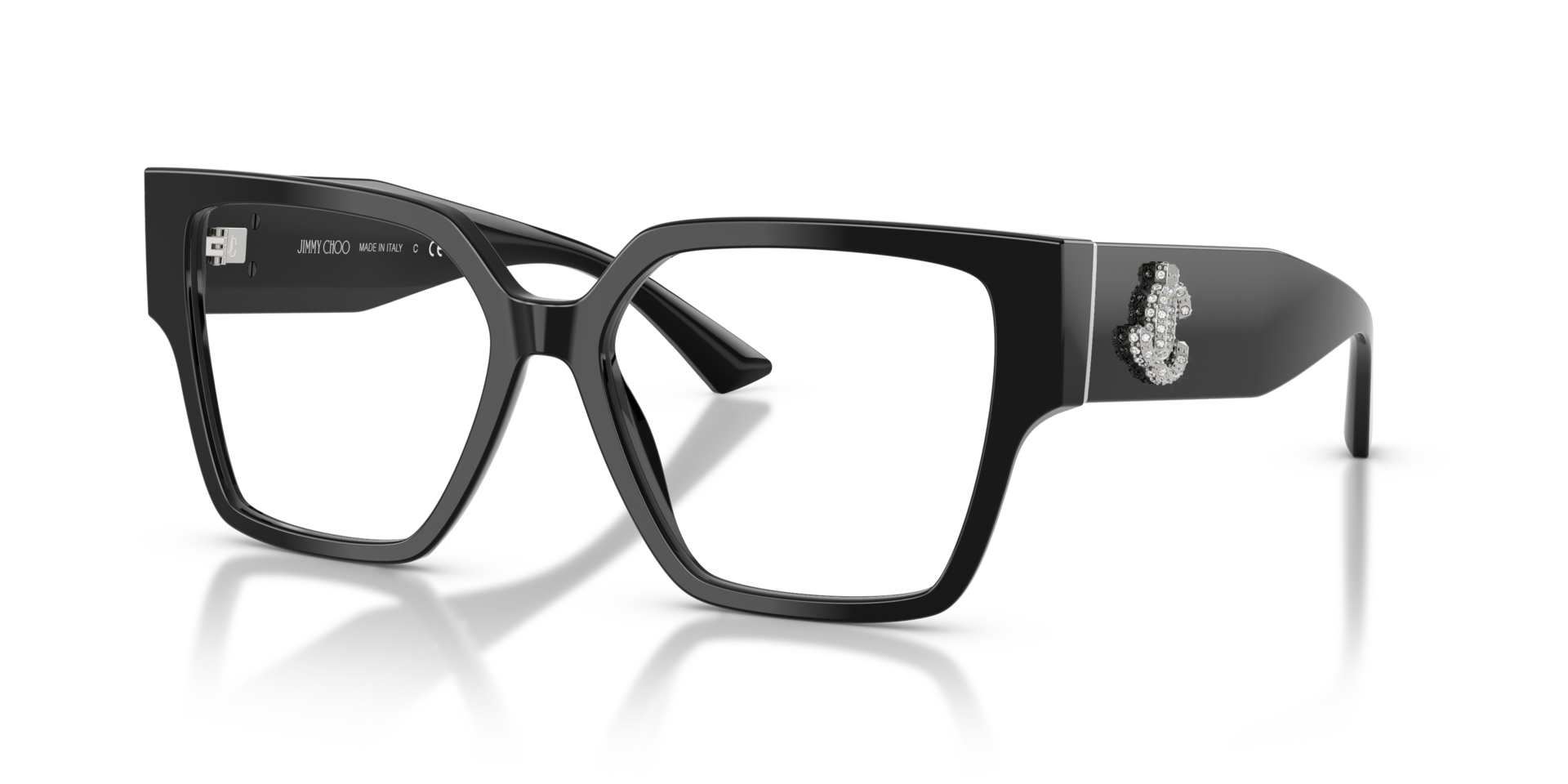 JC3032B Schwarz AcetatEyeglass Frames von B24, Dreiviertelansicht