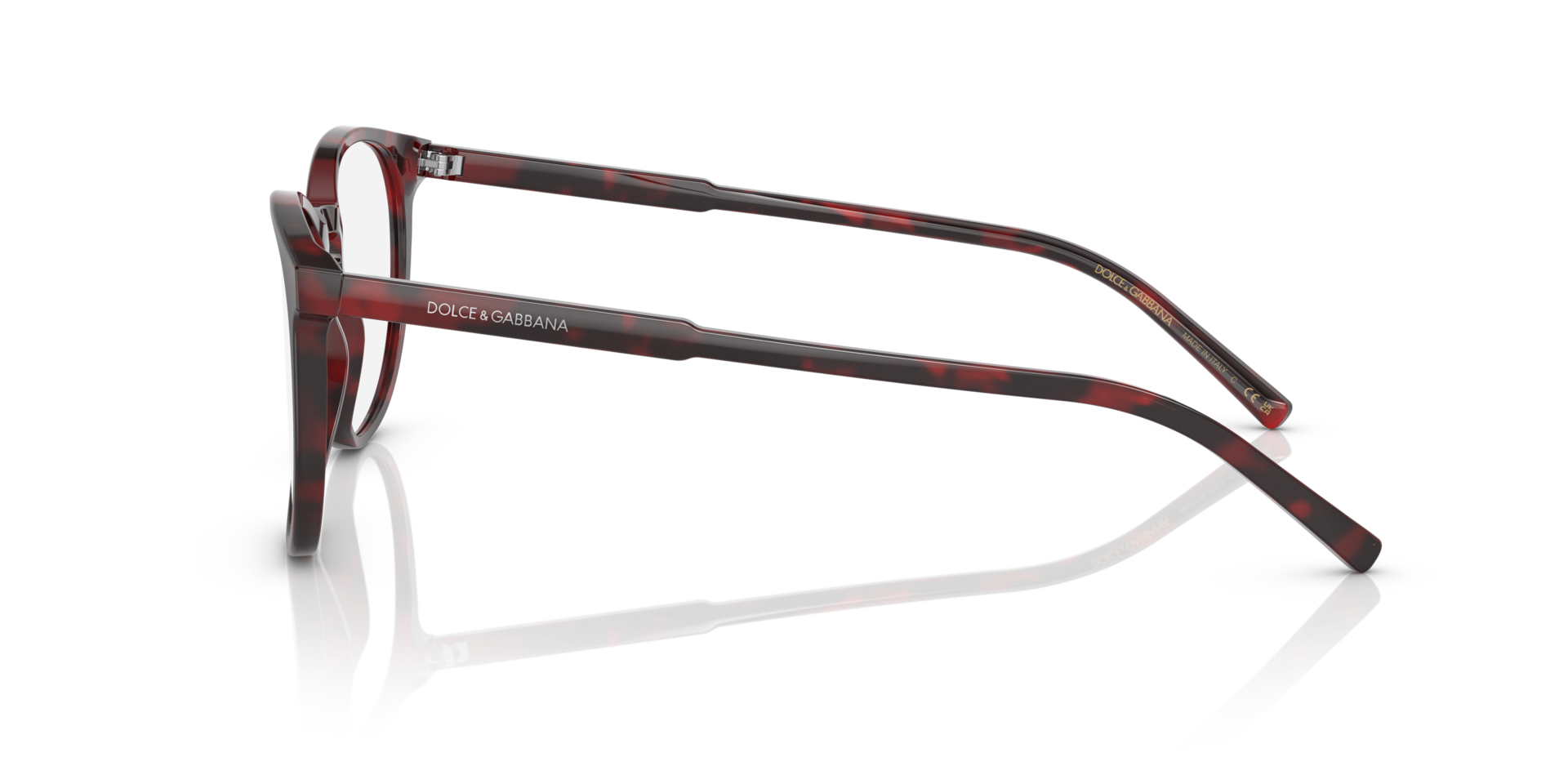 DG3366 Rood Havana AcetaatEyeglass Frames van B24, Zijaanzicht