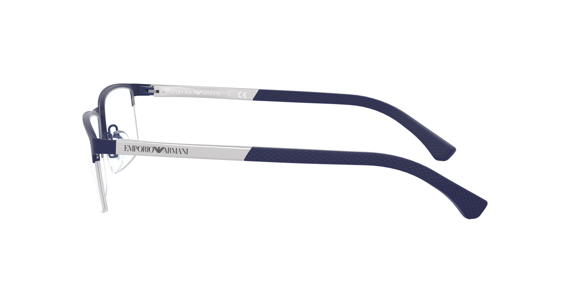 EA1041 Gummi Blau MetallEyeglass Frames von B24, Seitenansicht