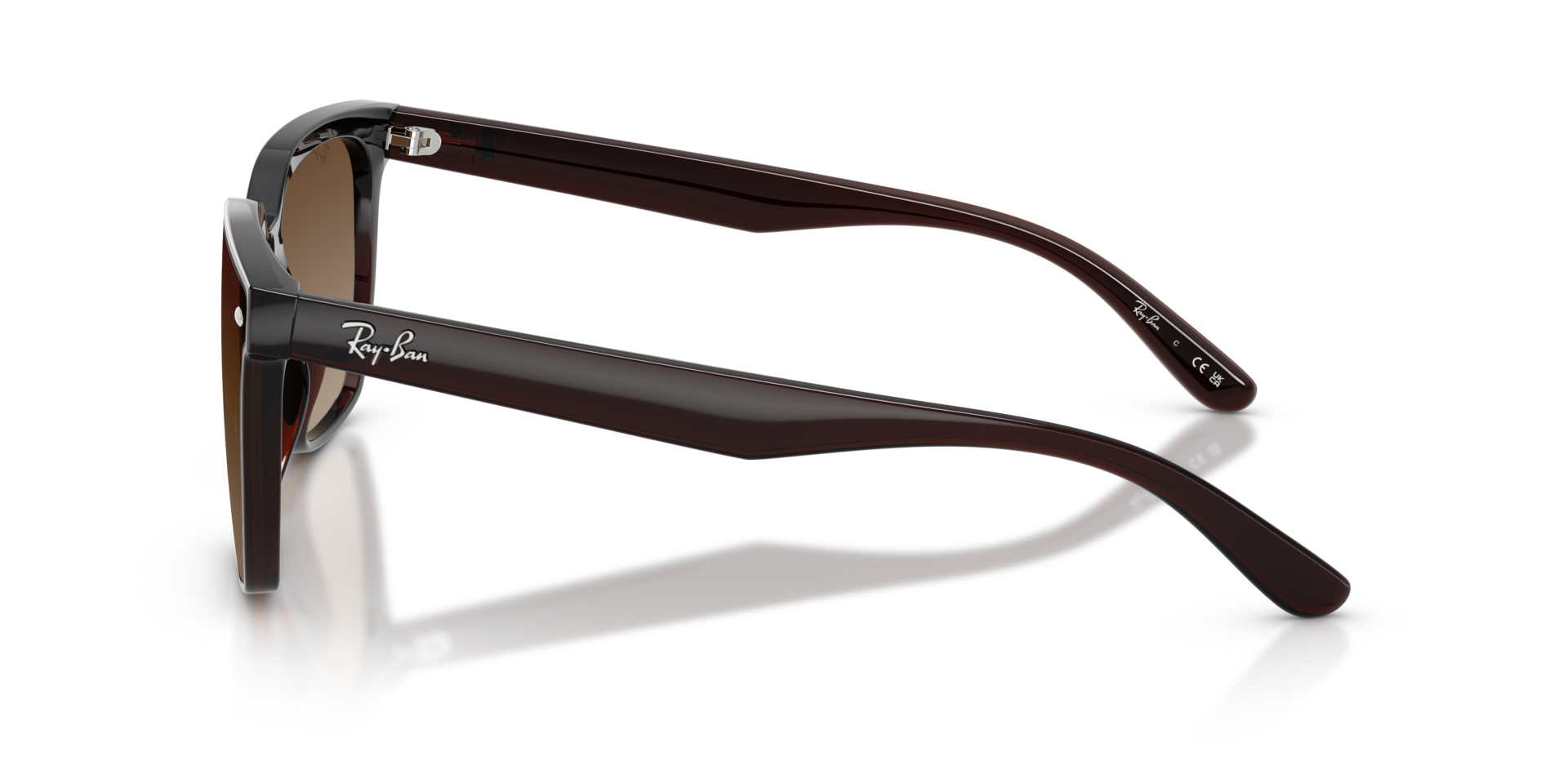 RB4466D Dunkelbraun transparent KunststoffSunglass Frames von B24, Seitenansicht