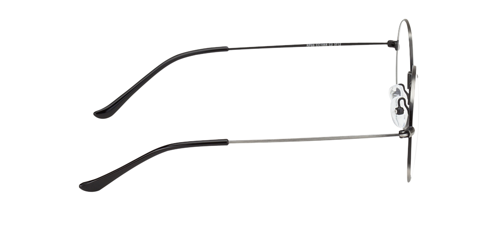 Brisbane Anthrazitgrau MetallEyeglass Frames von B24, Seitenansicht