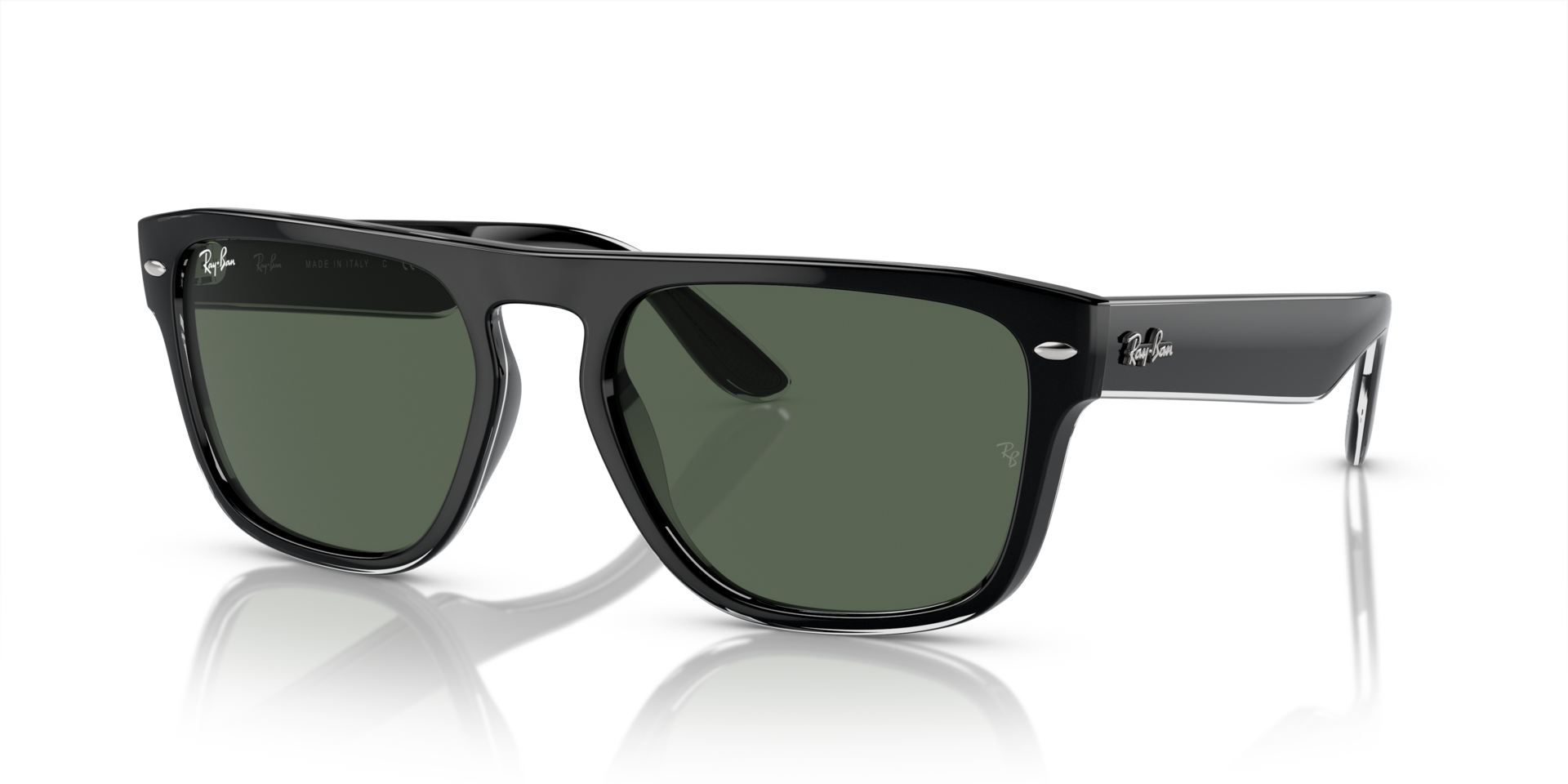 RB4407 Zwart transparant KunststofSunglass Frames van B24, Hoekweergave