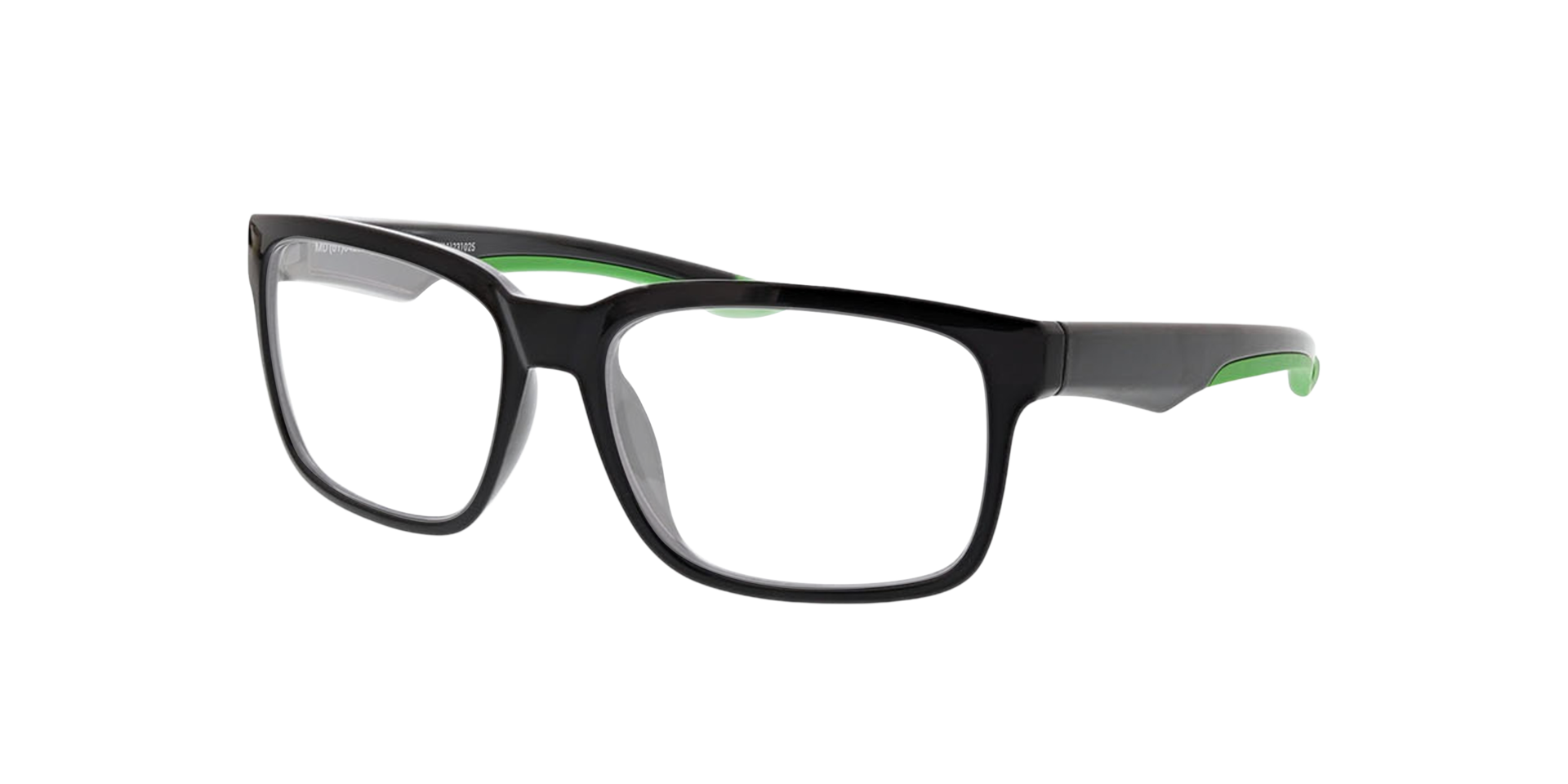 Dynamic Zwart & Groen KunststofEyeglass Frames van B24, Hoekweergave