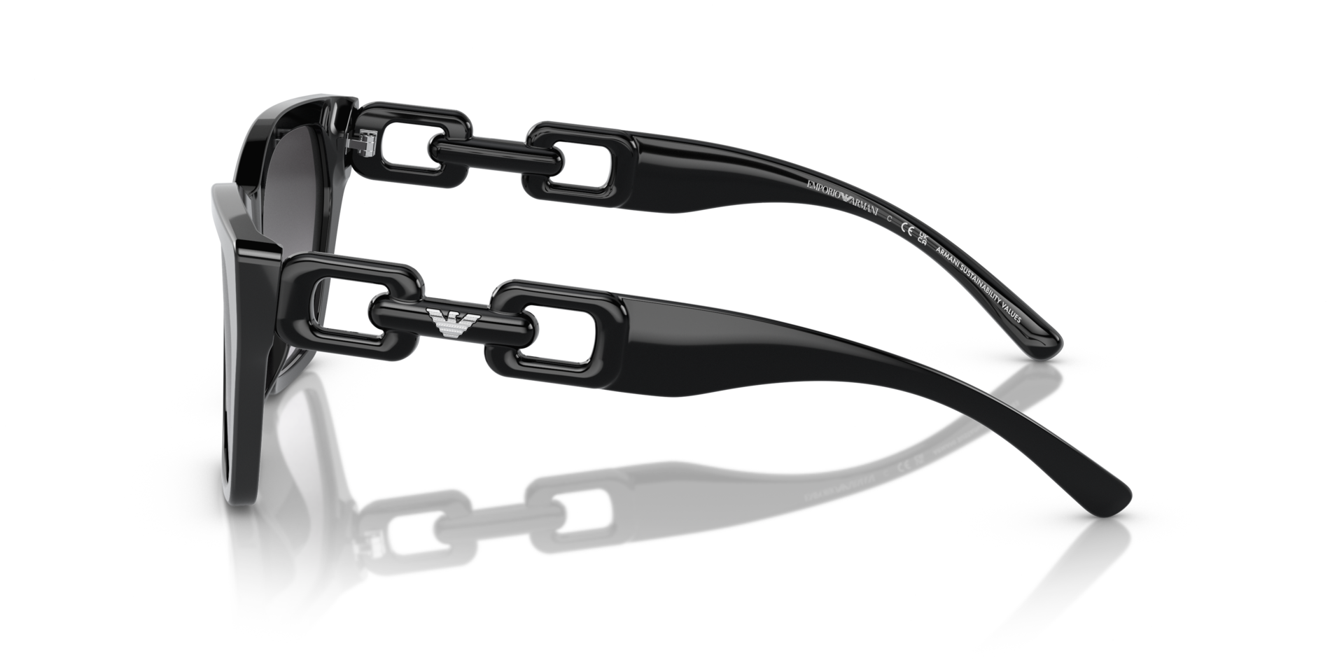 EA4203U Schwarz glänzend AcetatSunglass Frames von B24, Seitenansicht