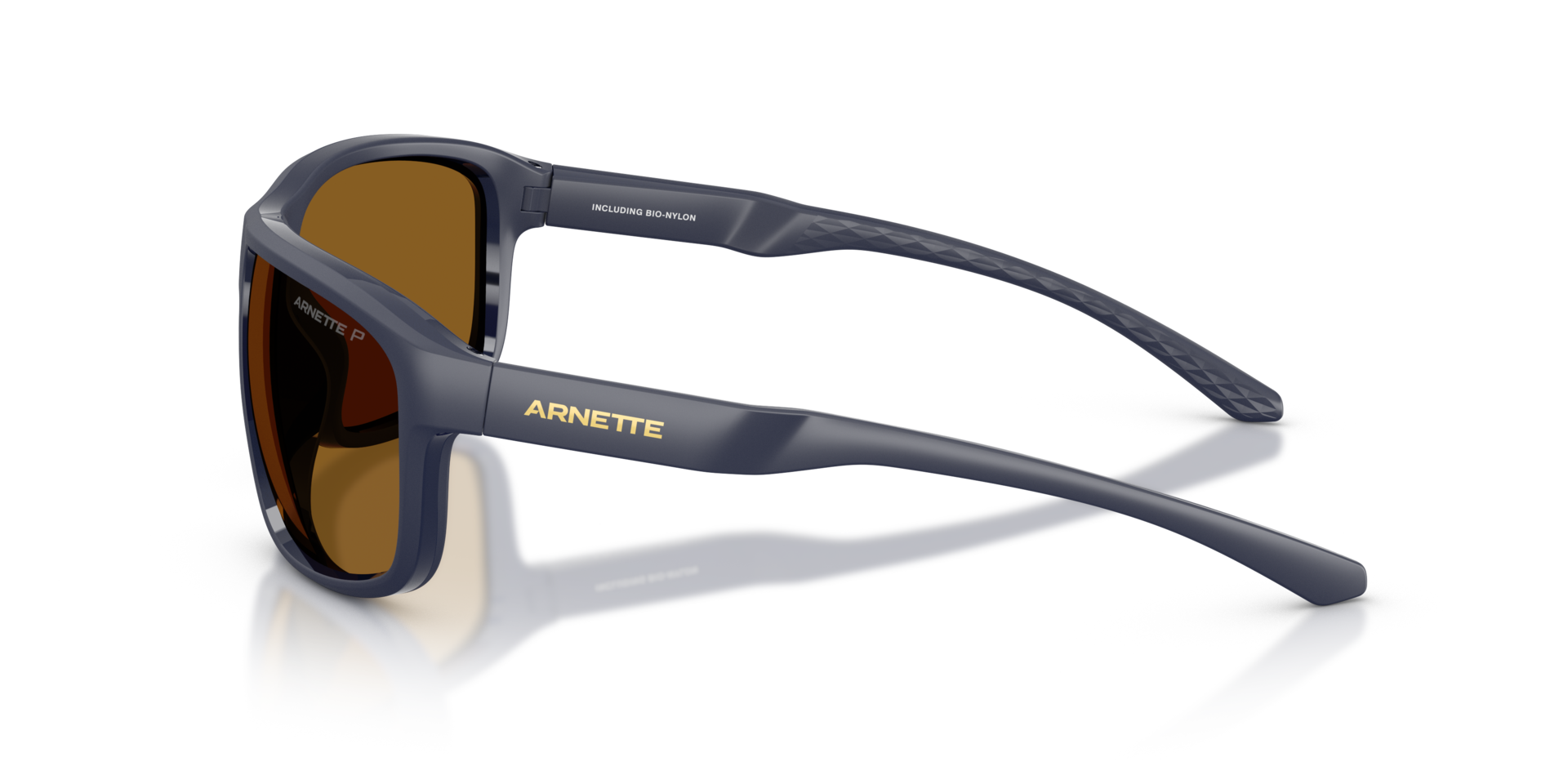 AN4374 Mat marineblauw KunststofSunglass Frames van B24, Zijaanzicht