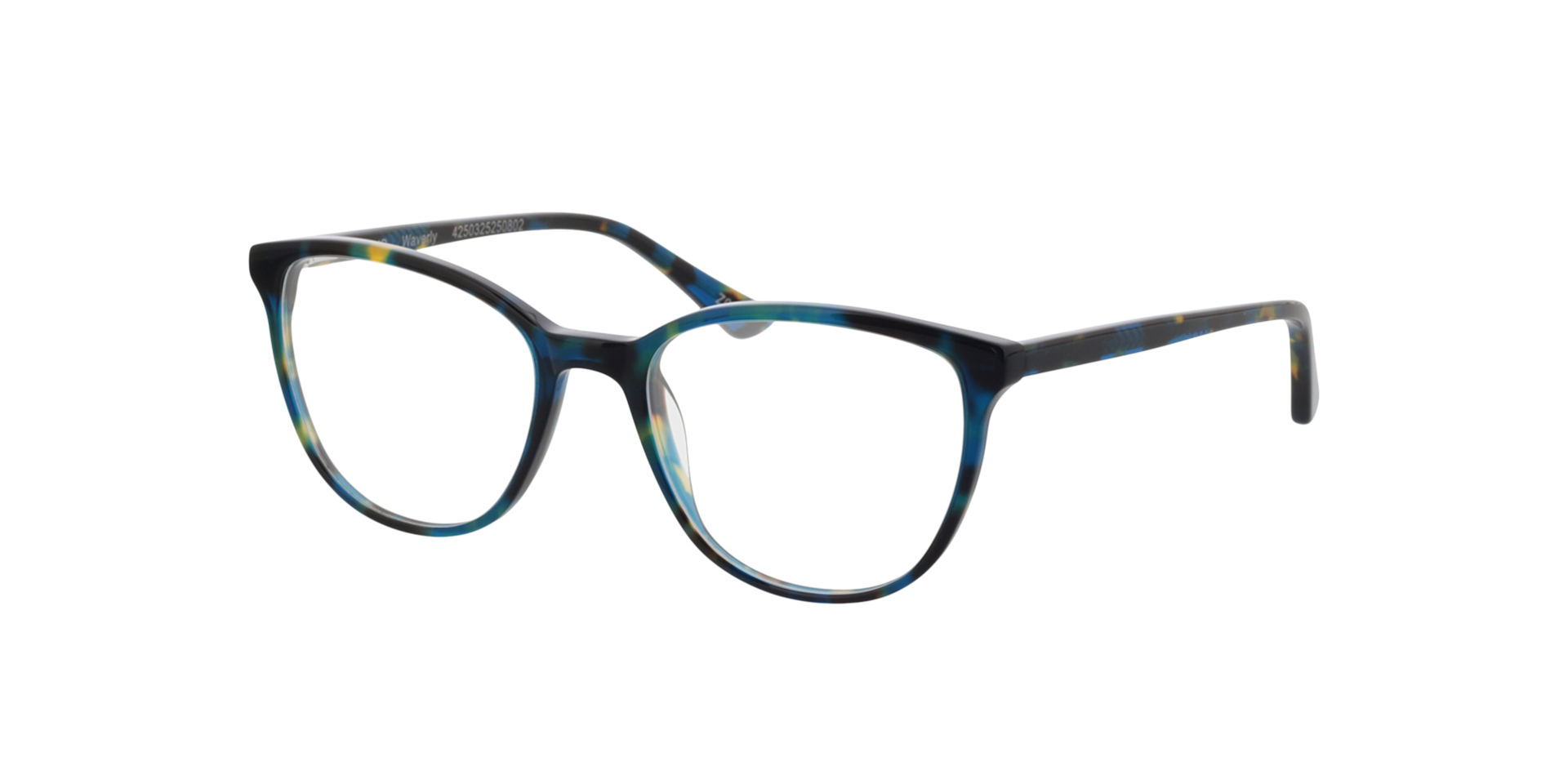 Waverly Blue Yellow Havana AcetatEyeglass Frames von B24, Dreiviertelansicht