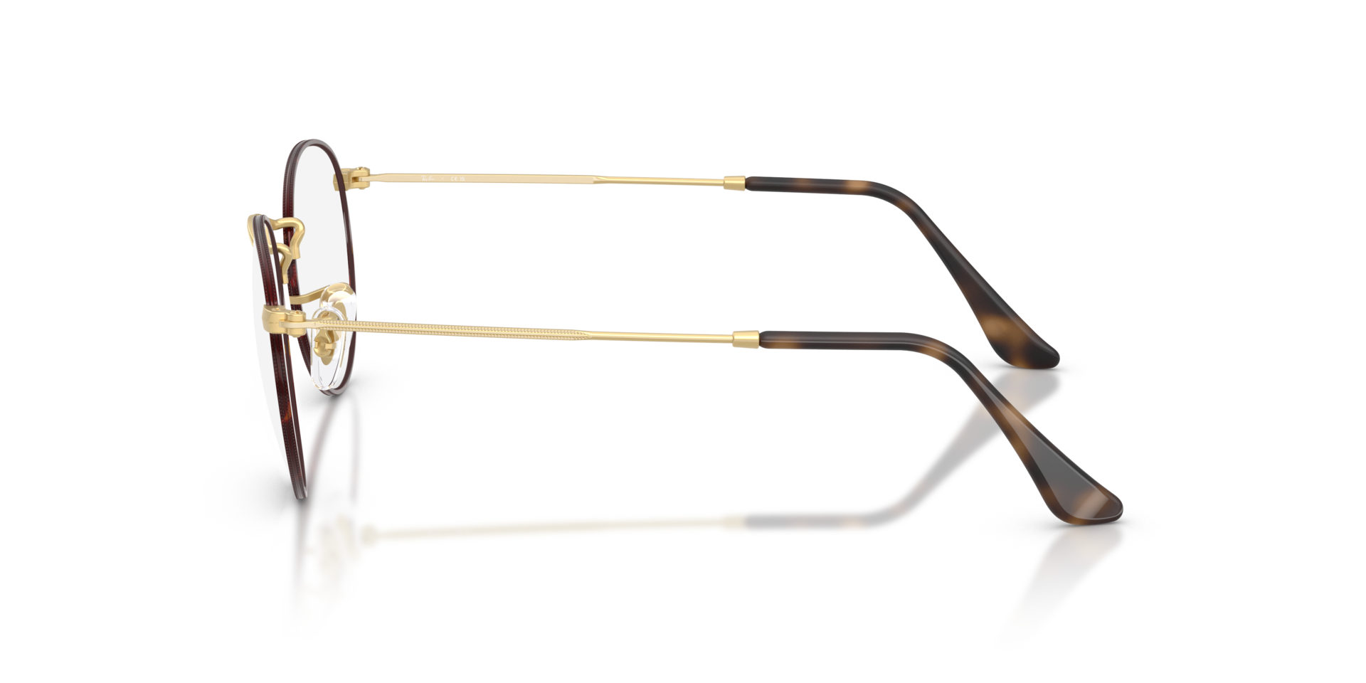 RB3447V Matte Havana On Matte Arista Gold MetaalEyeglass Frames van B24, Zijaanzicht