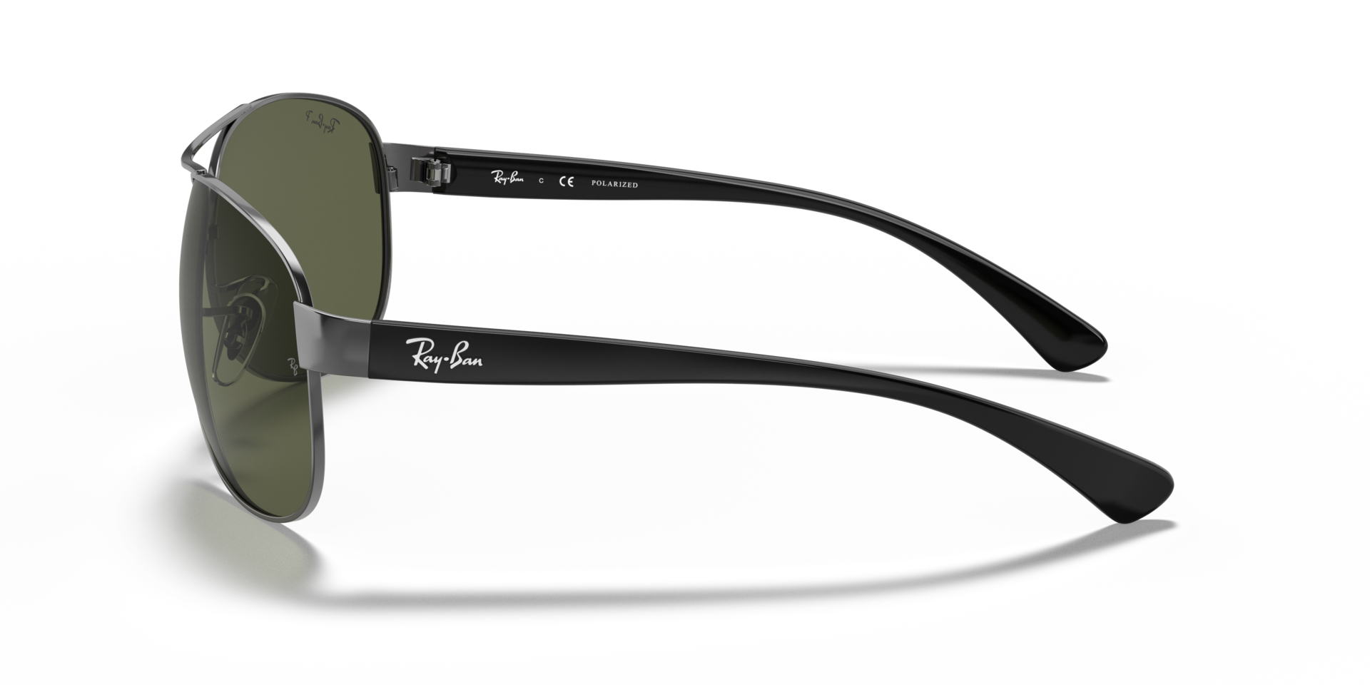 RB3386 Staalgrijs MetaalSunglass Frames van B24, Zijaanzicht