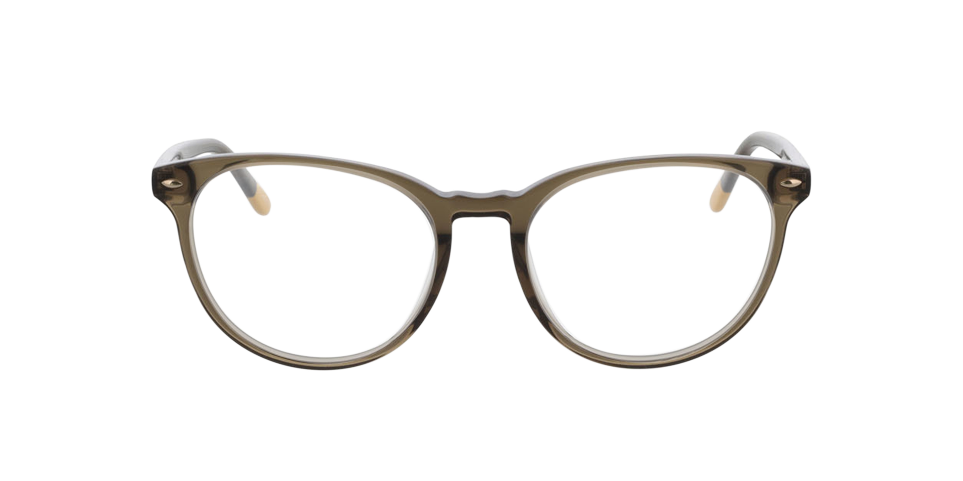 London Crystal Khaki  &  Yellow Tip AcetatEyeglass Frames von B24, Vorderansicht
