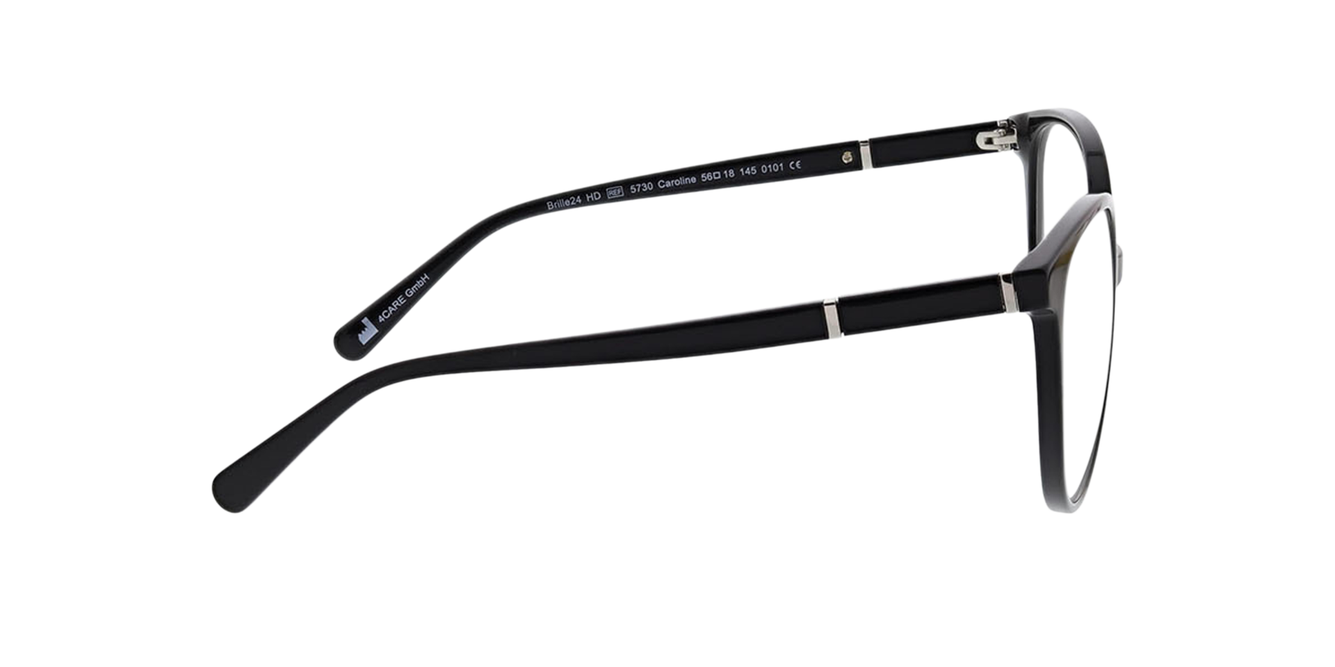 Caroline Zwart AcetaatEyeglass Frames van B24, Zijaanzicht