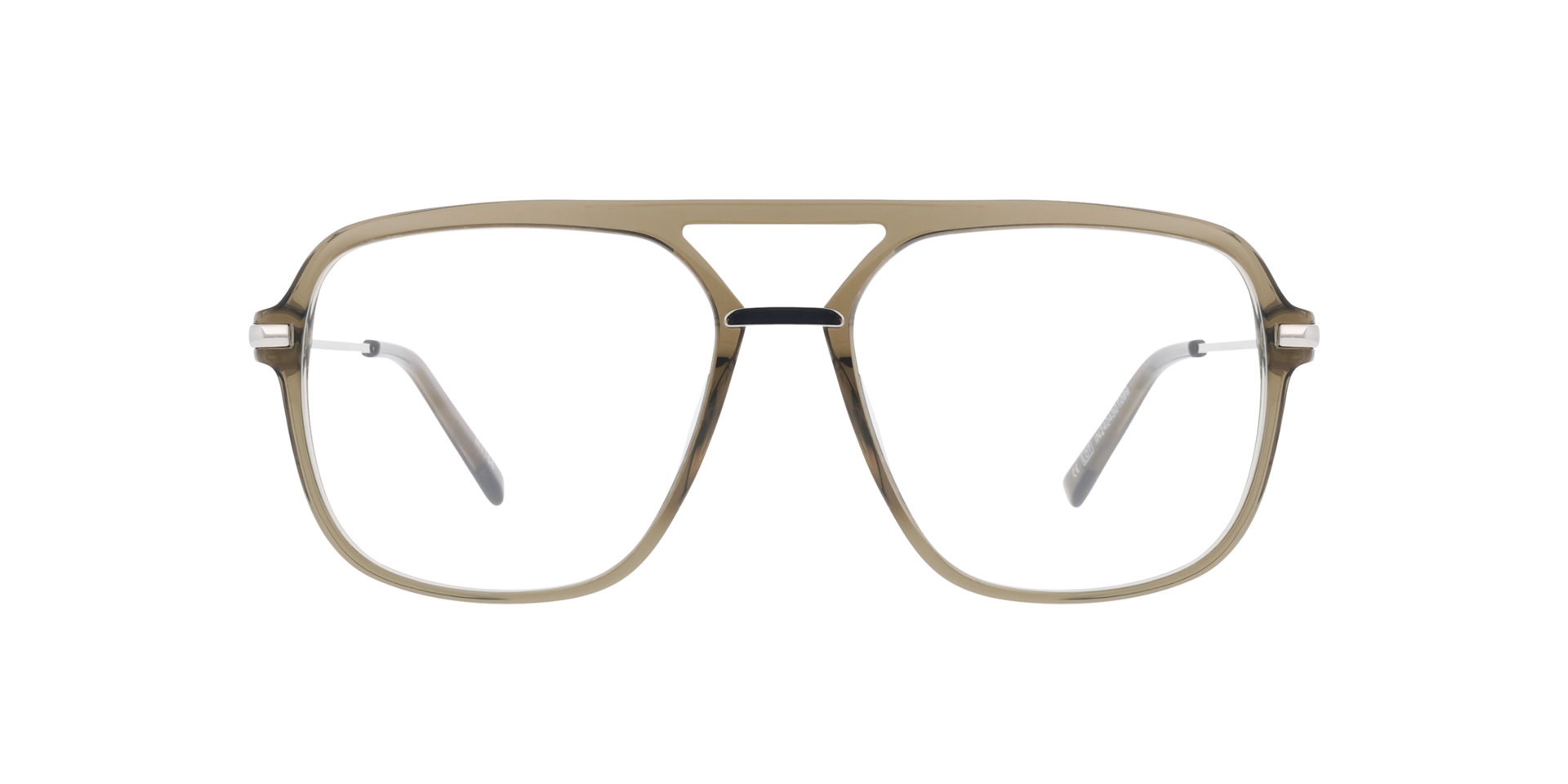 Freddy Crystal Safari & Silver Metal AcetaatEyeglass Frames van B24, Vooraanzicht